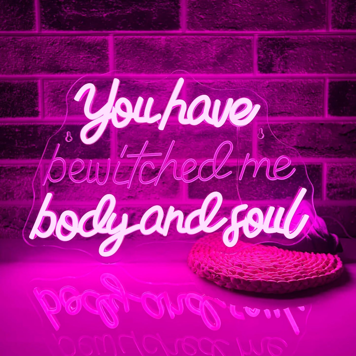 Mutank You Have Bewitched Me Body And Soul Neon Sign, Wedding Neon Light USB Powered LED Dimmable, for Wedding Engagement Party Decor Home Bedroom Living Room Bar Decor Sign(15.7 * 10.2)(Pink)