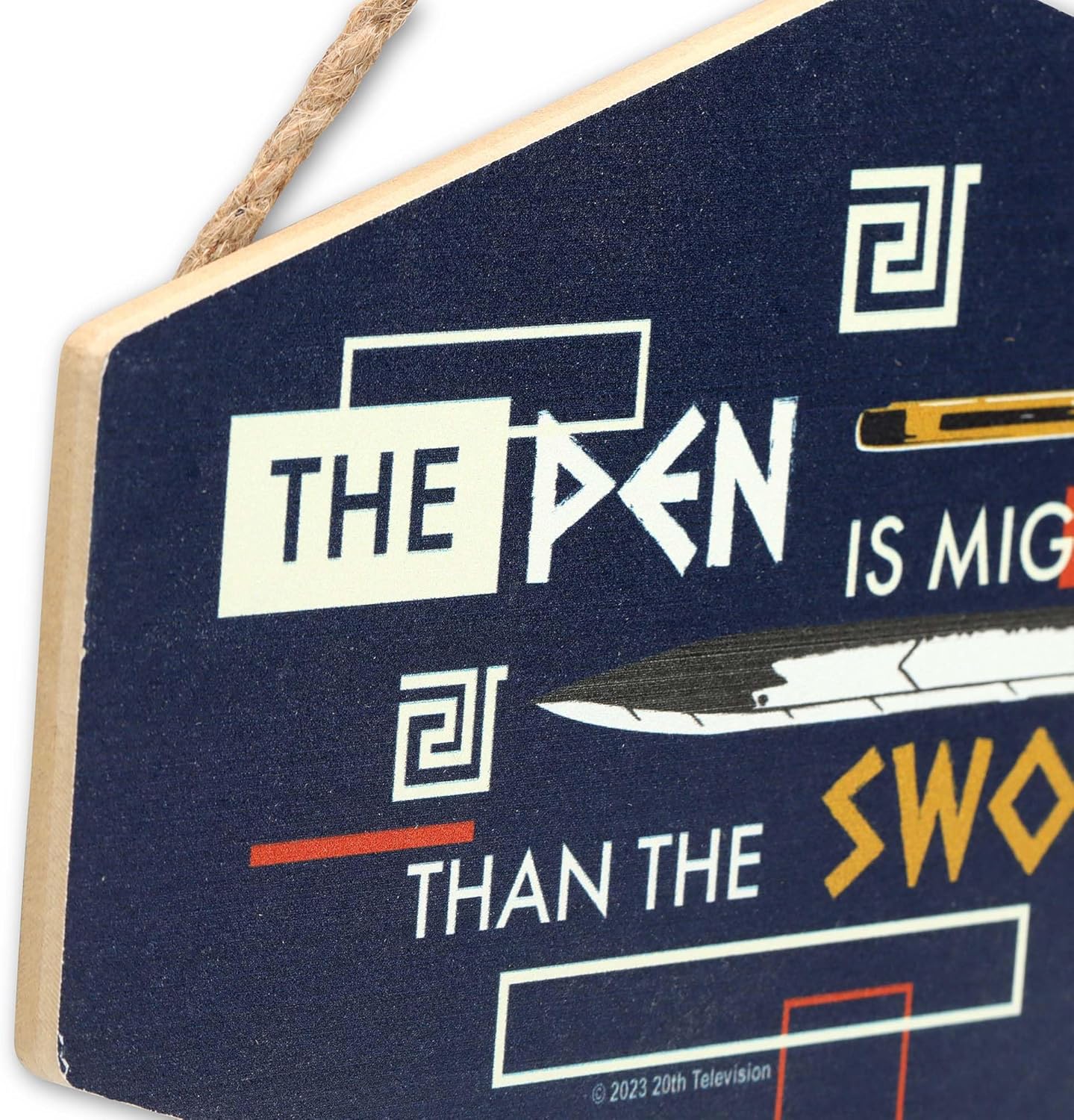 Disney Percy Jackson The Pen Is Mightier Than The Sword Hanging Wood Wall Decor - Fun Percy Jackson Sign for Home