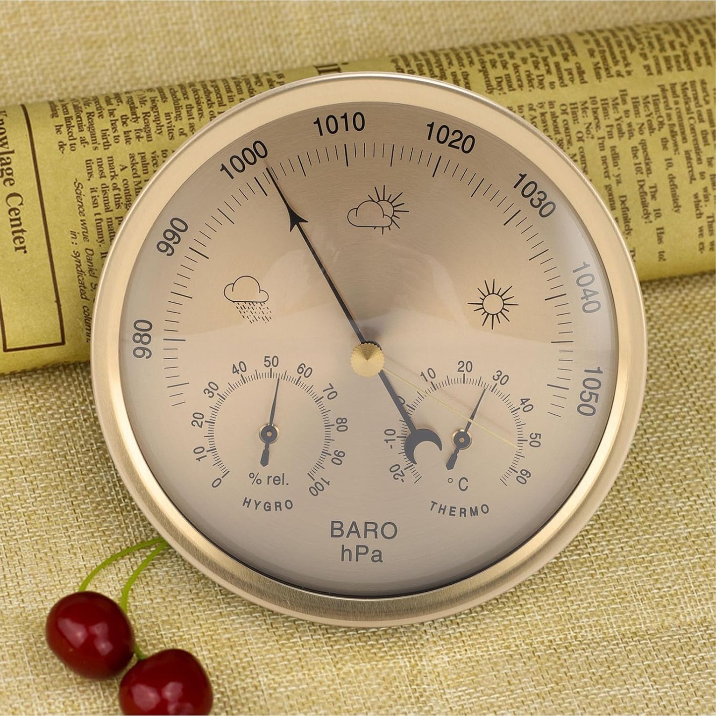 Wall Hanging 3 in 1 Barometer Weather Station, Thermometer, Barometer, Hygrometer, Accurate Weather Station for Home and Office, Indoor and Outdoor Use