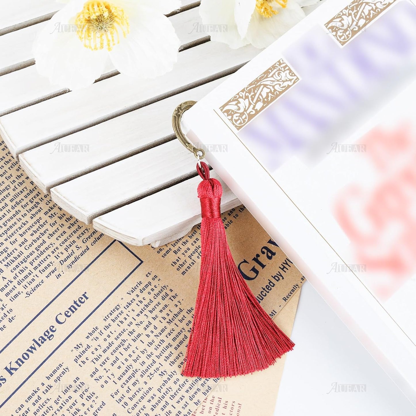 AUEAR, 20 Pack Metal Bookmarks Carved Hook Bookmark Vintage Book Markers with for Reader (Bronze)