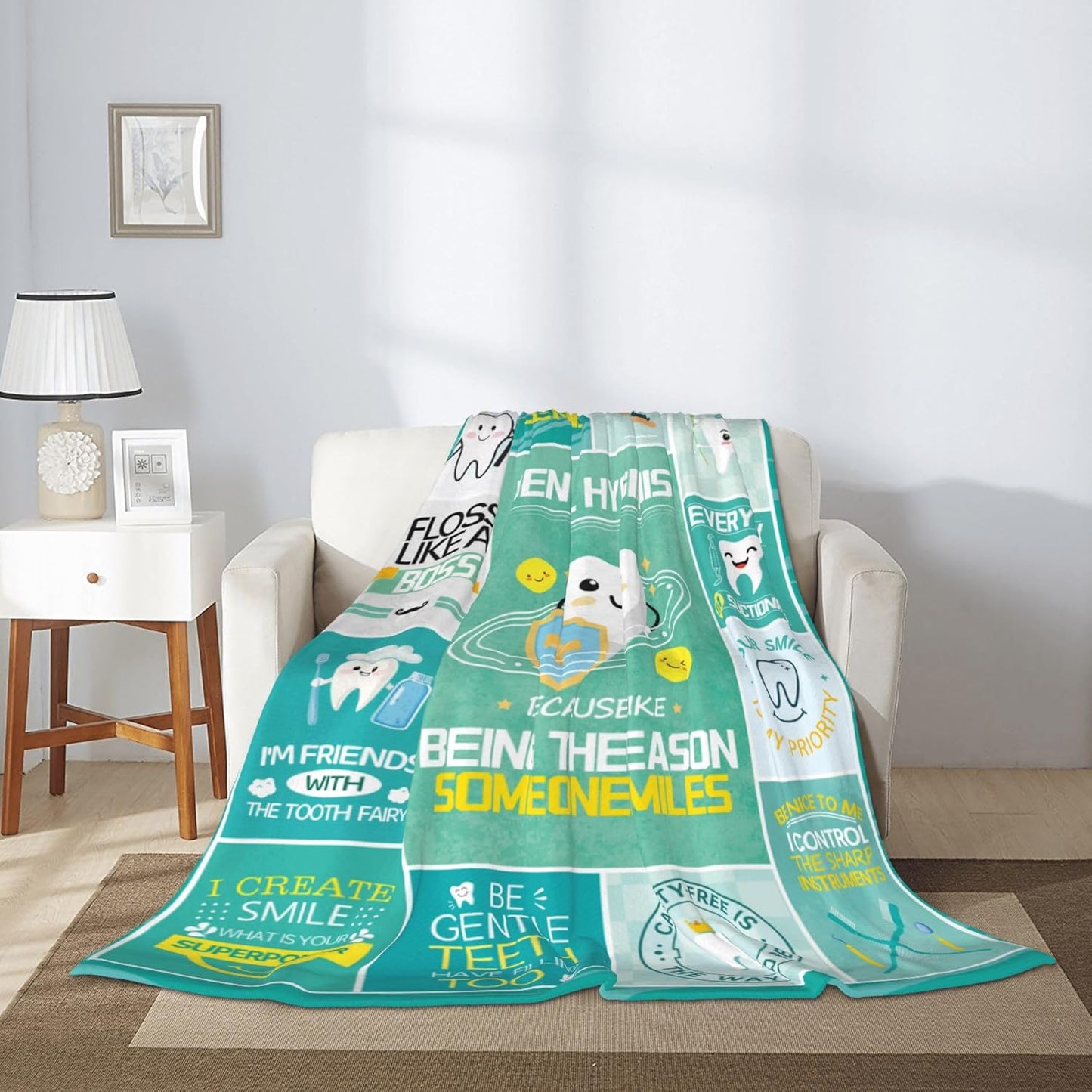 Dental Hygienist Gifts for Women, Gifts for Dental Hygienist, National Dental Hygienists Week Gifts, Dental Hygienist Birthday Gift Blanket 60"X50", Dental Hygienist Gifts for Christmas Xmas