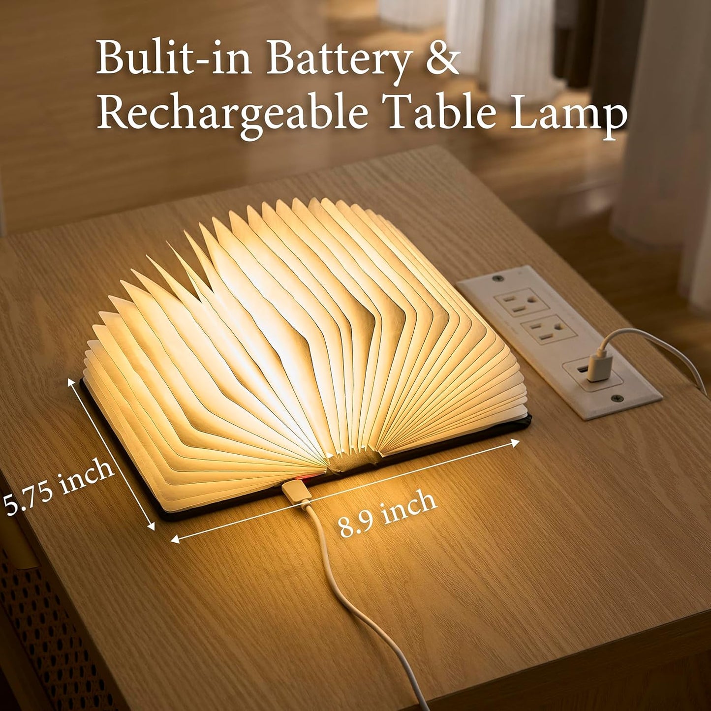 Book Lamp Book Lovers Gifts, Starry Sky Constellations Book Light 2 Colors, Foldable Paper Lamp as Home Decor, Bookish Birthday Gifts for Women or Freinds