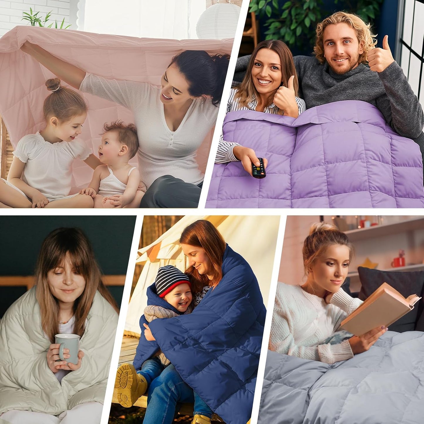 Deodar Natural Down Fiber Throw Blanket for Couch Bed Comforter Sofa Blanket Throw, Outdoor Lightweight Down Comforter Peach Skin Fabric 50"X70" Beige