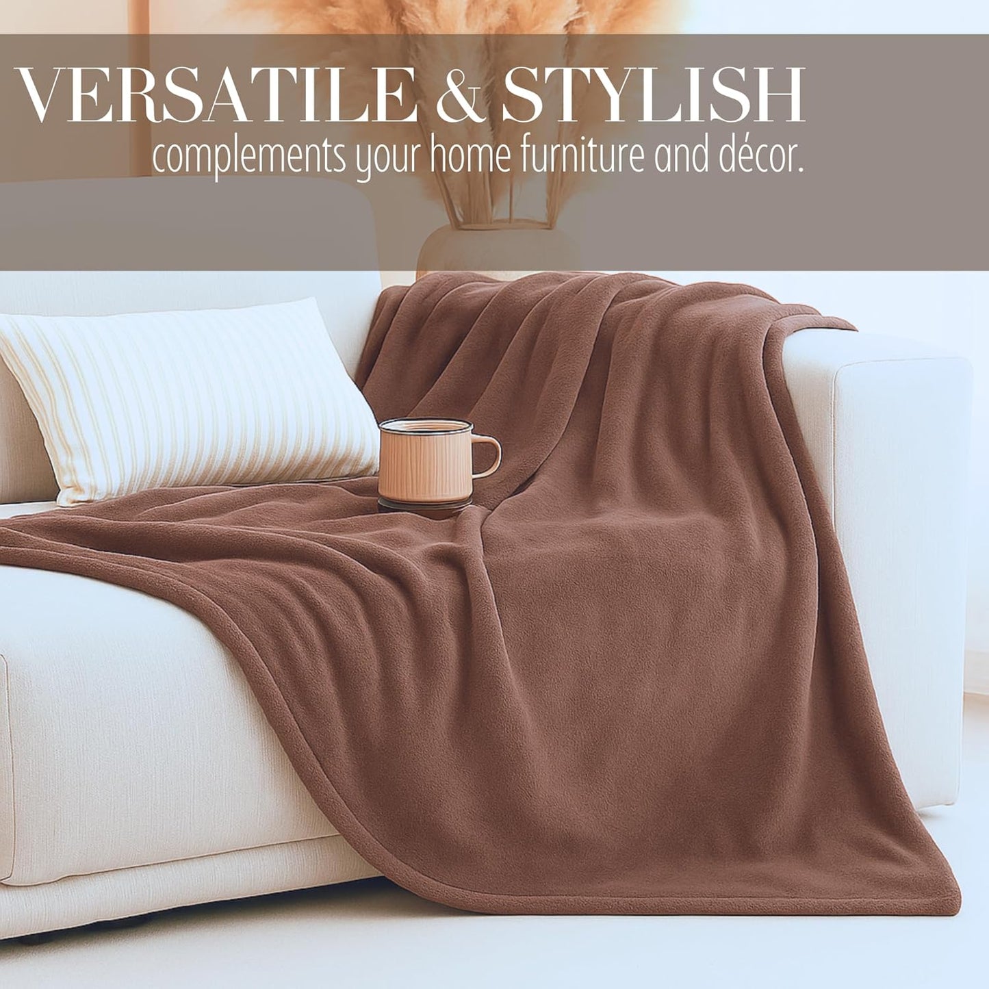 Cozy Cape Wearable Fleece Blanket, Throw Blanket for Couch, Soft Fuzzy Warm Plush Blanket for Bed Sofa Living Room, Beige, Full Size