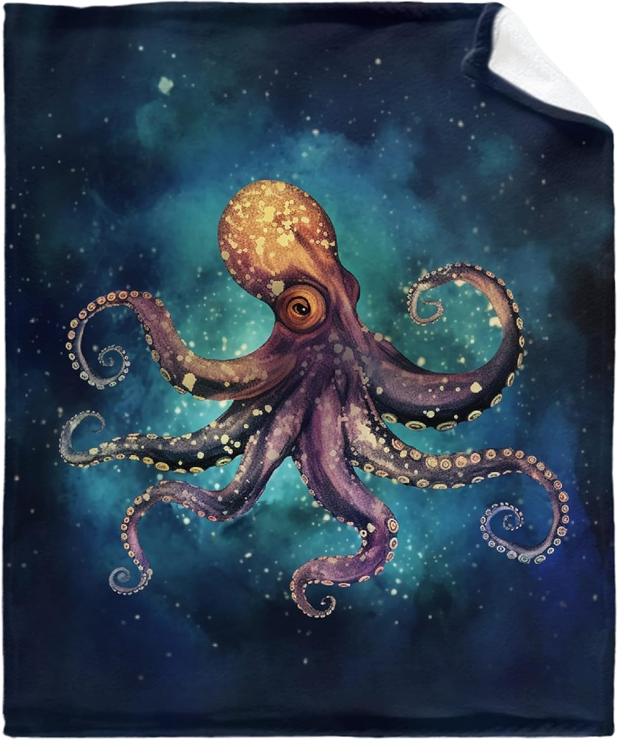 Octopus Fleece Throw Blanket Lightweight Super Soft Flannel Bed Blanket Perfect Home Decor for Couch Chair Sofa Living Room 80"X60" Large