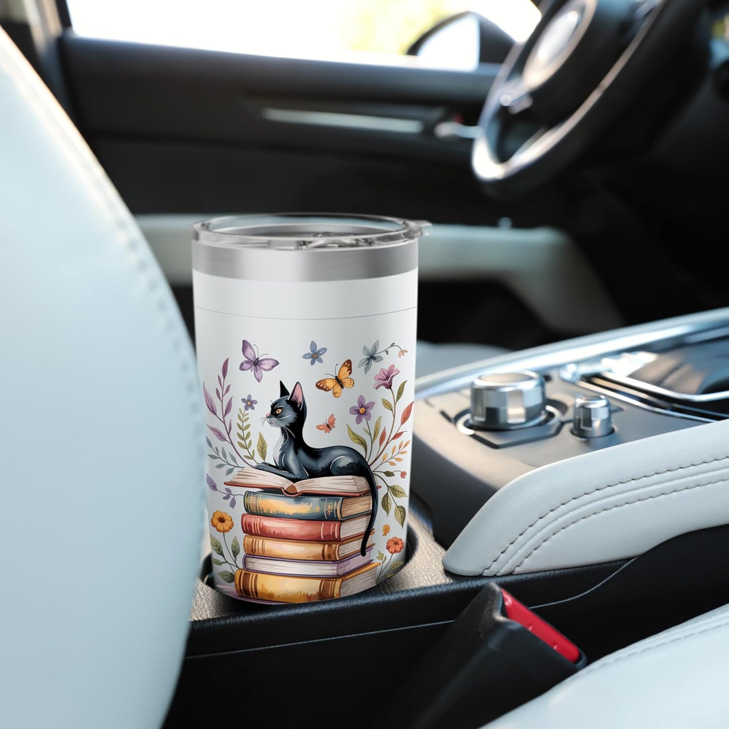 Just One More Chapter Reading Dark Romance Cat Book Lover Stainless Steel Insulated Tumbler