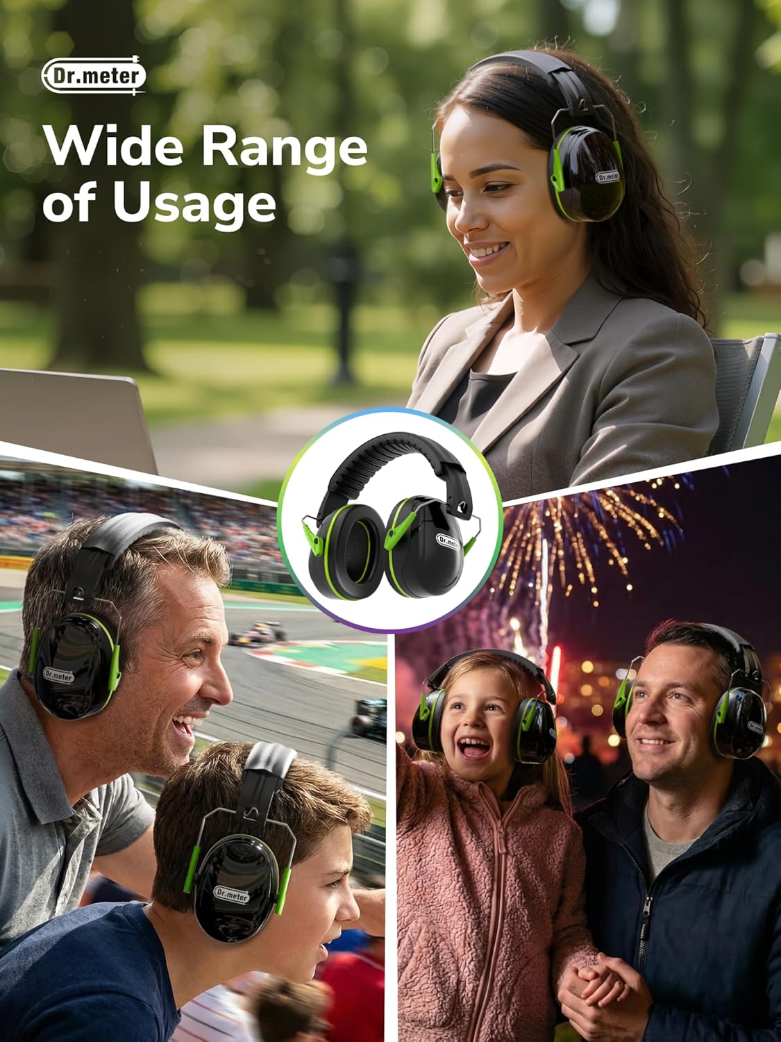 Hearing Protection Ear Muffs, 31dB Noise Reduction Safety Earmuffs for Adults Kids Autism Sensory, Range Ear Protection Earmuff for Mowing, Concentration and Garden Work