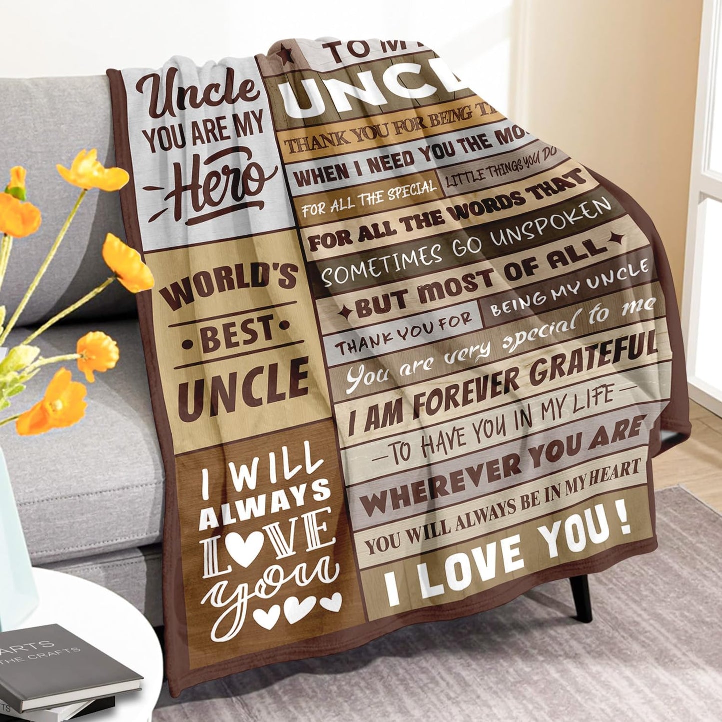 Uncle Gifts from Niece & Nephew - Uncle Birthday Gifts Ideas - Best Uncle Ever Gift for Christmas - Funny Uncle Gifts - to My Uncle's Soft Flannel Throw Blanket 60" x 80"