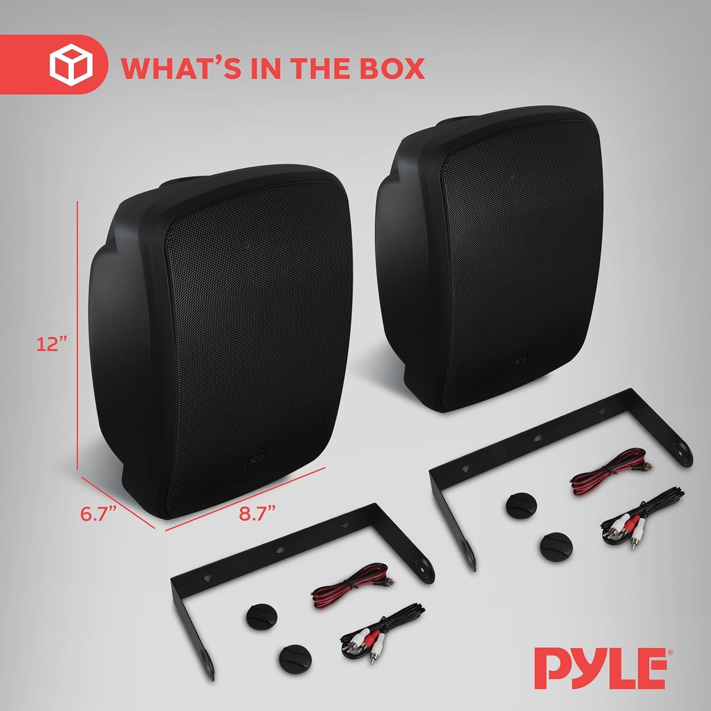 Pyle Outdoor Waterproof Wireless Bluetooth Speaker - 6.5 Inch Pair 2-Way Weatherproof Wall/Ceiling Mounted Dual Speakers w/Heavy Duty Grill, Universal Mount, Patio, Indoor Use PDWR64BTB (Black)