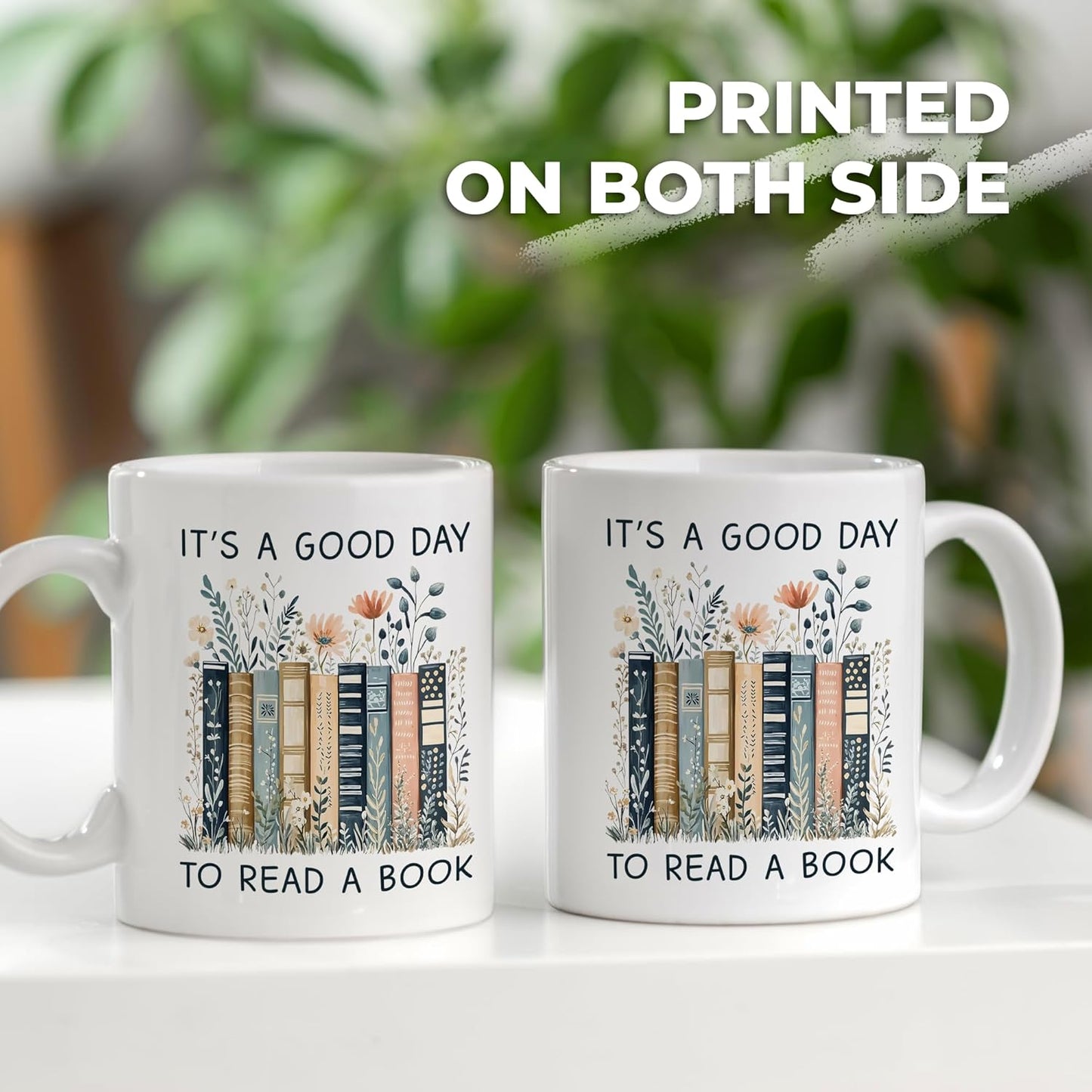 Gifts For Book Lovers Women - It’s A Good Day To Read A Book Mug, Bookish Coffee Mug with Stacked Novel Design, Bookworm Mugs for Readers, Birthday Gifts for Books Lovers Women