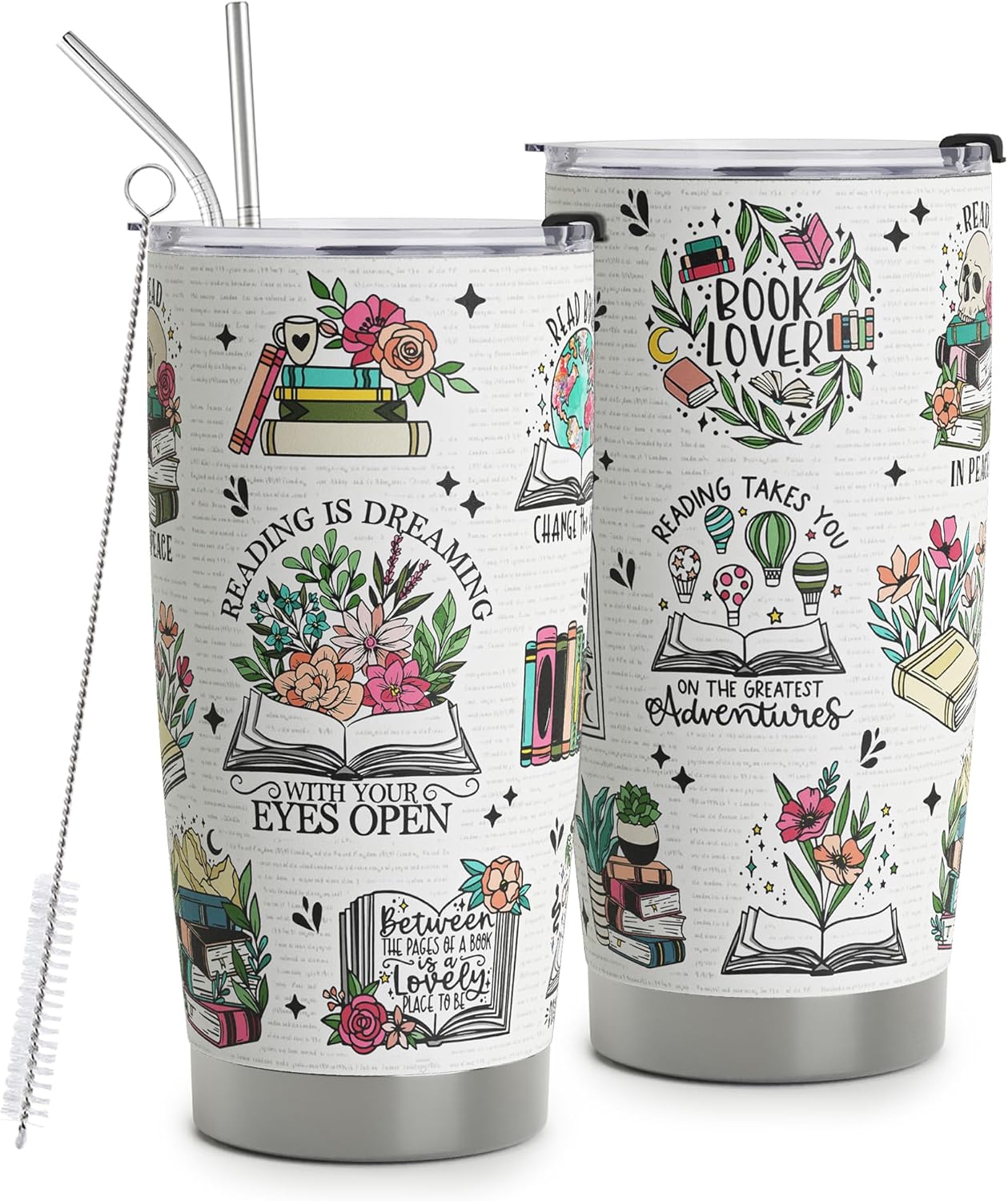 Book Lover Gifts for Women - Reading Tumbler Bookaholic Tumbler Gift for Her - Gift for Book worm - Tumbler for Book Nerd - Travel Tumbler 20oz