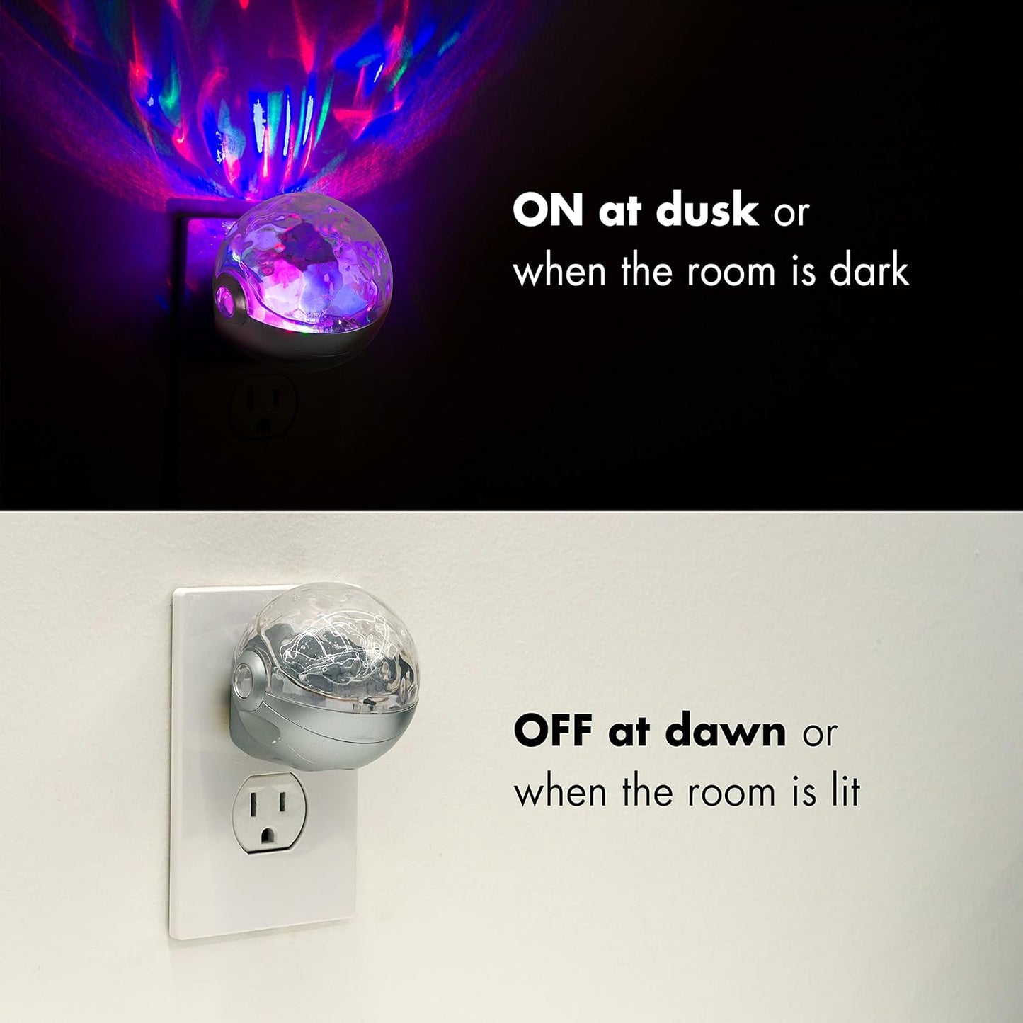 Projectables Space Nebula LED Night Light Projector, Color Changing Plug-In, Dusk-to-Dawn Sensor, Galaxy Projector Space Ideal for Children's Bedroom, Bathroom, Playroom 12355