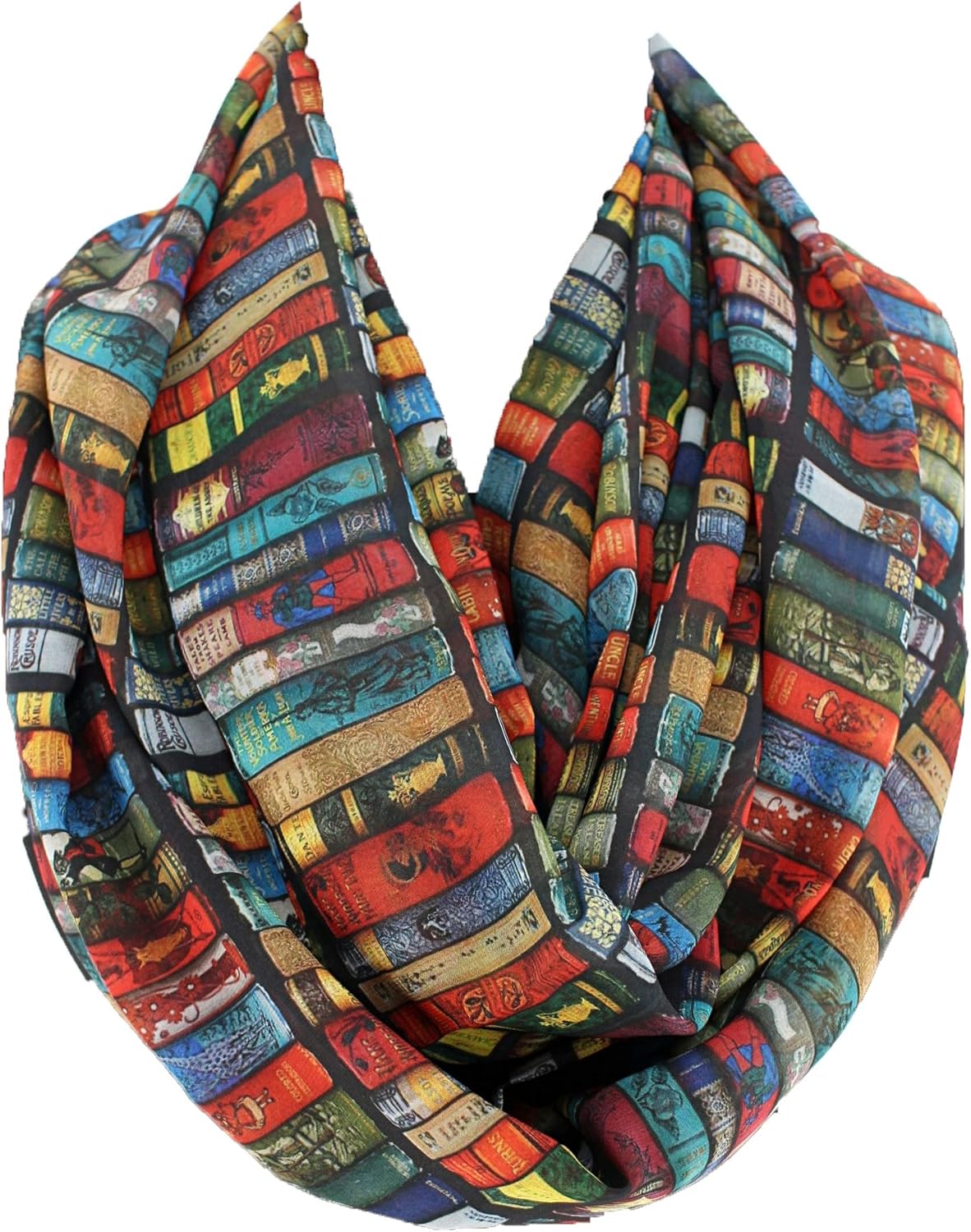 Etwoa's Bookshelf Books Infinity Circle Loop Scarf
