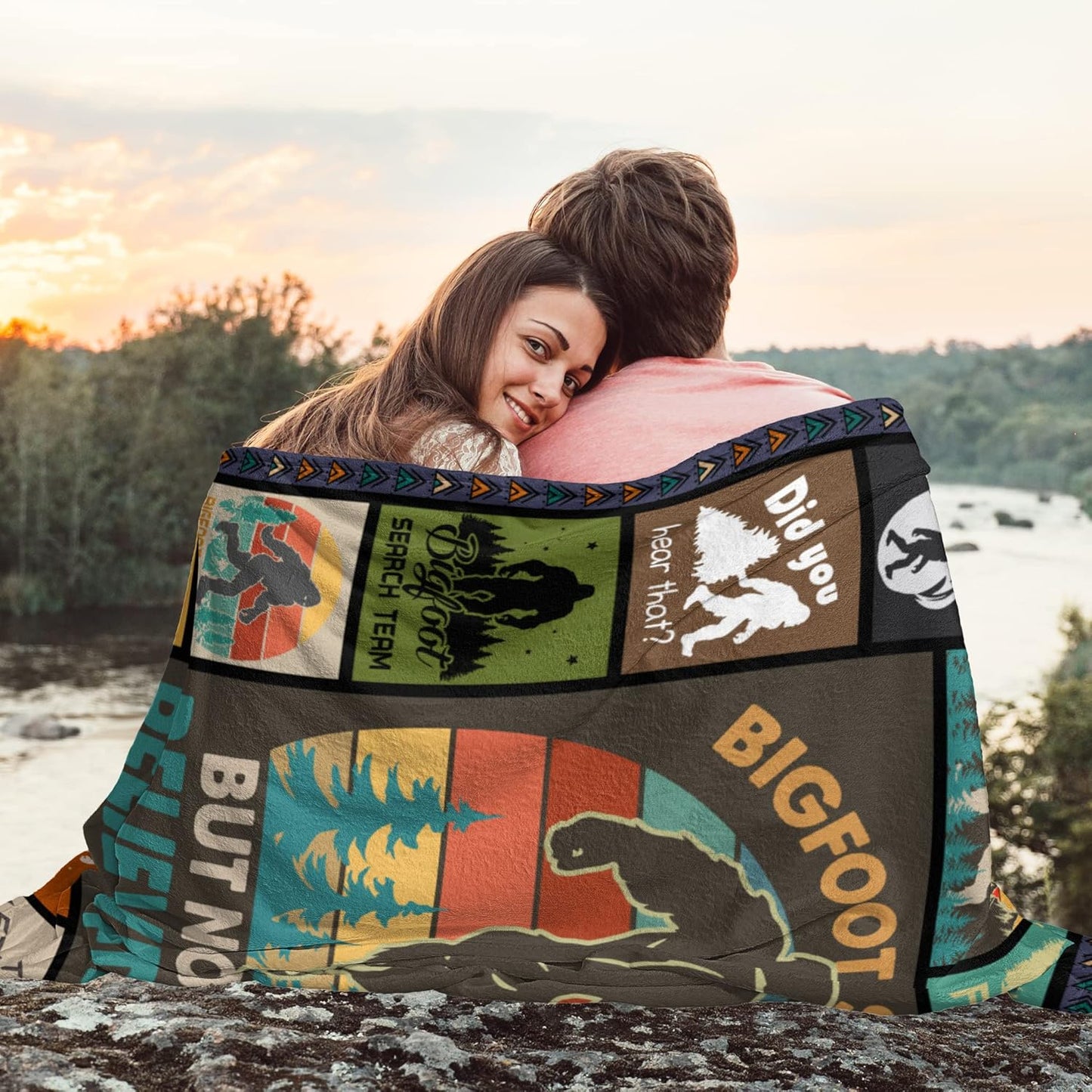 Bigfoot Gifts, Sasquatch Gifts, Big Foot Sasquatch Gifts, Bigfoot Gift for Men Women, Birthday Gift for Sasquatch Lovers, Big Foot Gifts Blanket 80" x 60"