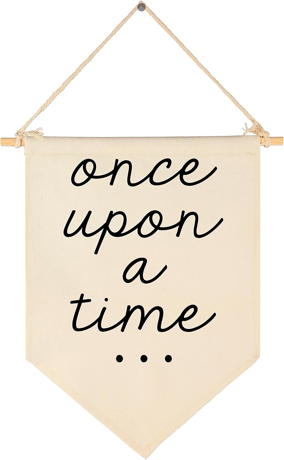 Once Upon a Time-Nursery Bedroom Playroom Decor Bookshel Bookcase Reading Corner-Birthday Christmas Gift-Hanging Pennant Flag Banner Wall Sign Decor Gift for Baby Kids Girl Boy Teen