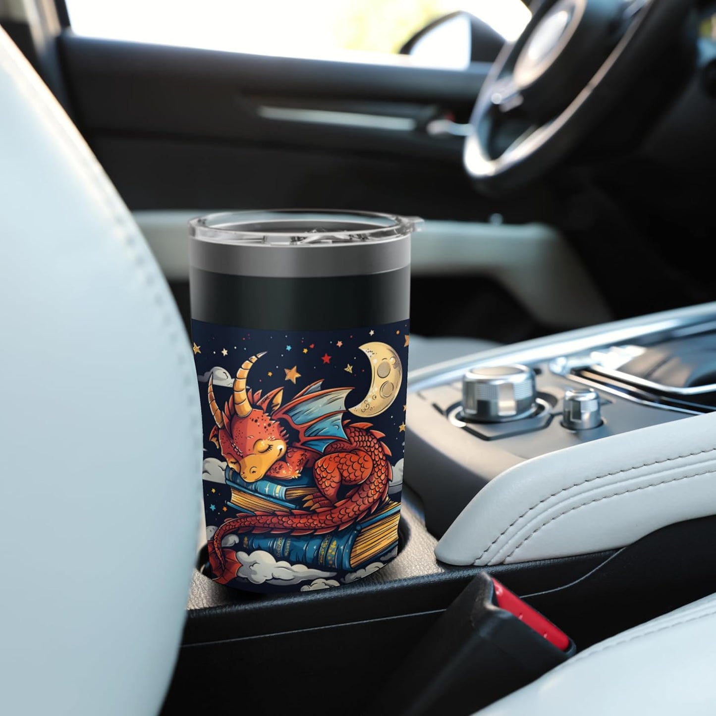 Book Lover Dragon Bookworm Reading Librarian Stainless Steel Insulated Tumbler