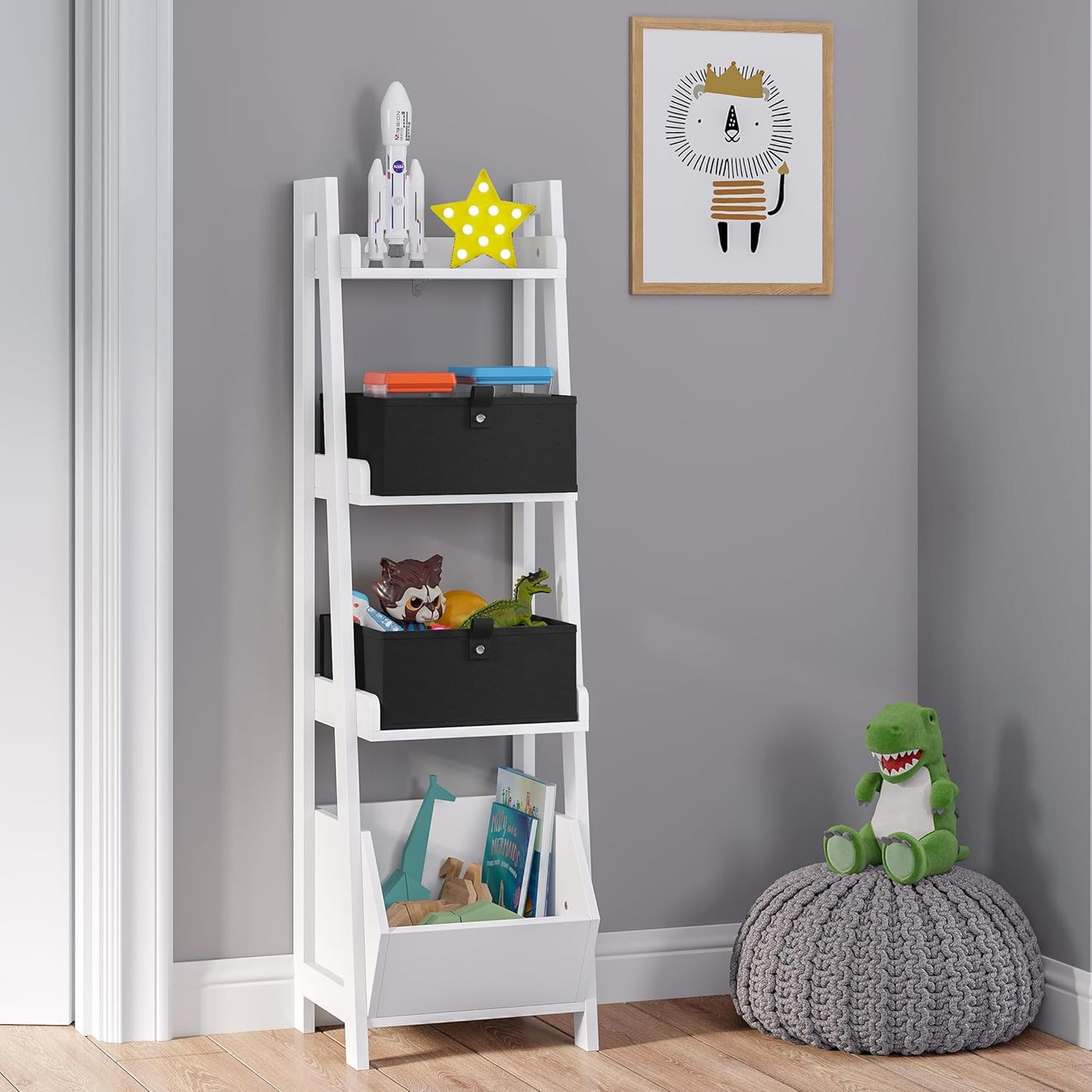 RiverRidge Kids 2pc 10.5in. W x 5in. H Folding Storage Bin Set - Black