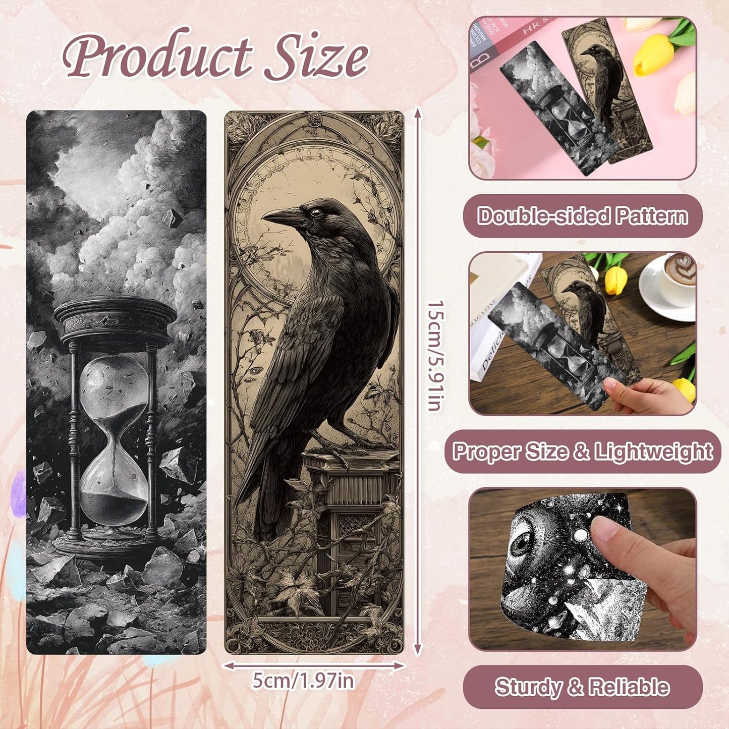 Dark Academia Bookmarks Gifts - 100 Pcs Vintage Gothic Book Mark Dark Romance Bookmark Skull Witchy Page Marker Clip Gifts for Women Men Book Lovers Students Teachers Bookish Reading