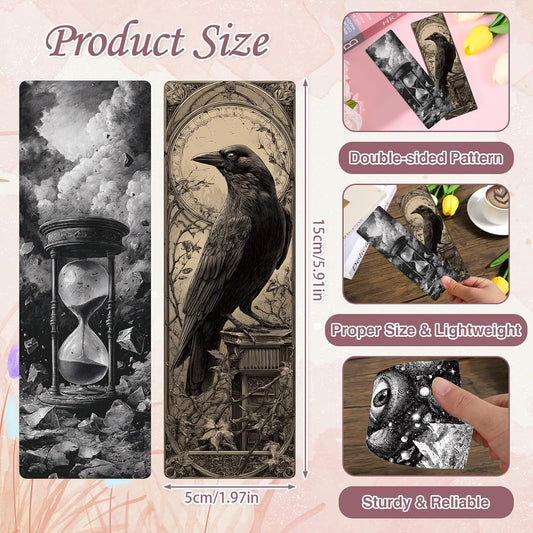 Dark Academia Bookmarks Gifts - 100 Pcs Vintage Gothic Book Mark Dark Romance Bookmark Skull Witchy Page Marker Clip Gifts for Women Men Book Lovers Students Teachers Bookish Reading
