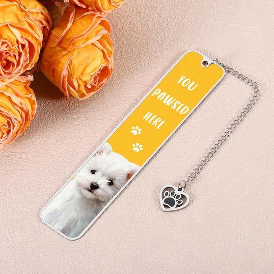 Cute Dog Bookmark, Pomeranian Dog Mom Gifts for Women, Valentines Day Gifts for DogMom DogDad Dogs Lovers, Metal Book Marks for Reading Women Men, Dogs Lover Gift for Woman Readers College Granduation