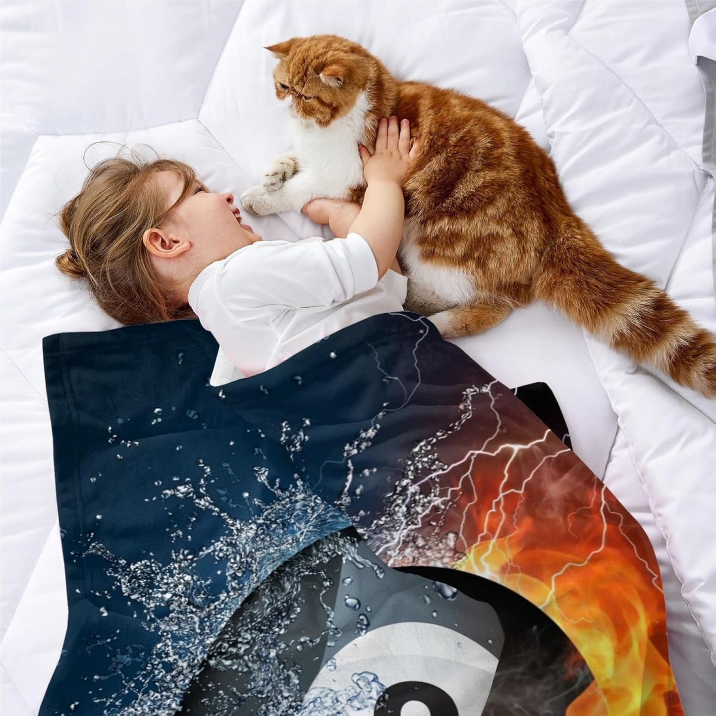 Billiard Ball Cool Throw Blanket Super Soft Warm Bed Blankets For Couch Bedroom Sofa Office Car, All Season Cozy Flannel Plush Blanket For Girls Boys Adults, 50"X40"