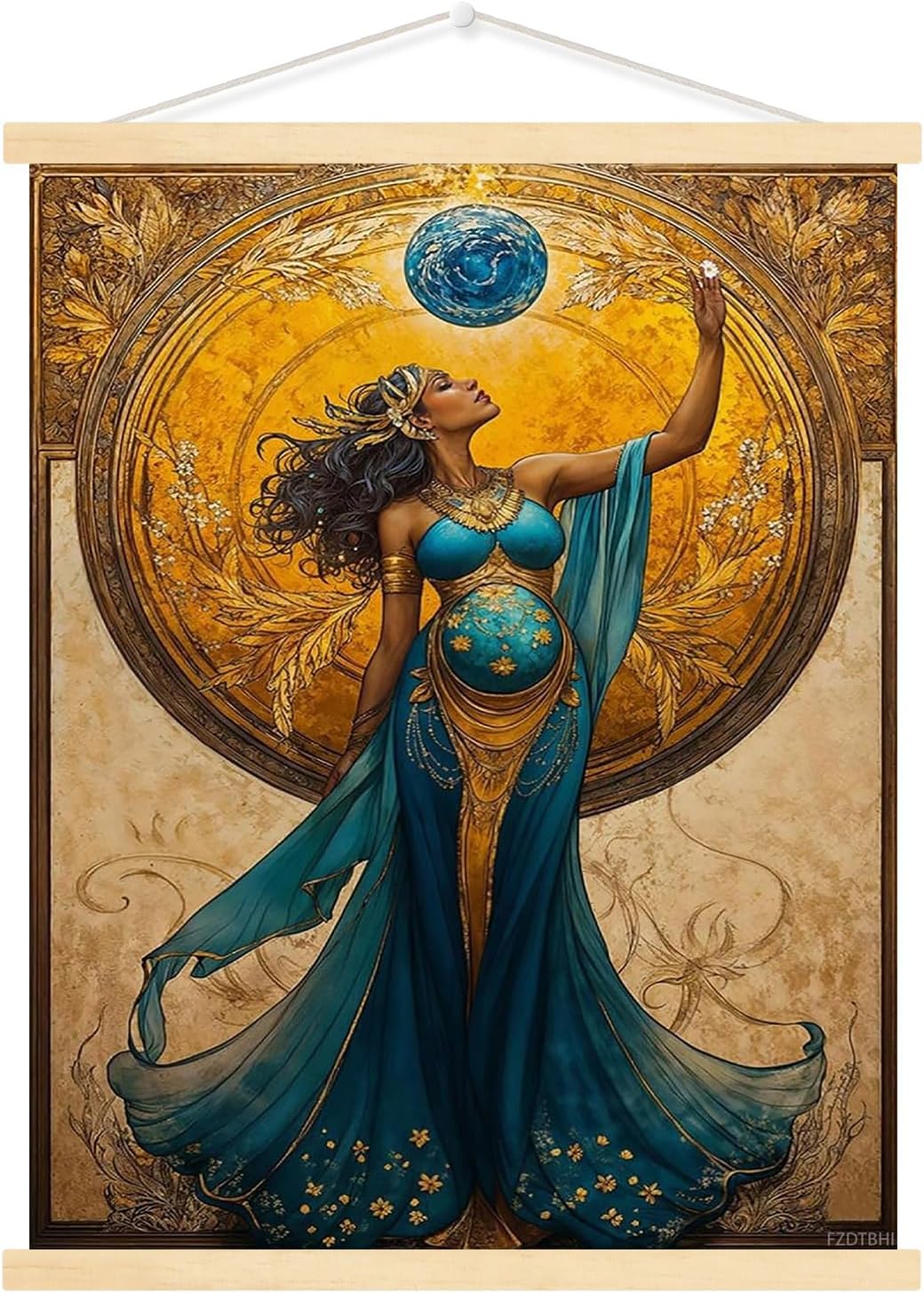 Gaia Goddess Mother Earth Greek Mythology Feminine Divine Poster Frame Canvas Wall Art Living Room Aesthetic Home Decor Bedroom Decoration Gift Posters Framed 12x16inch