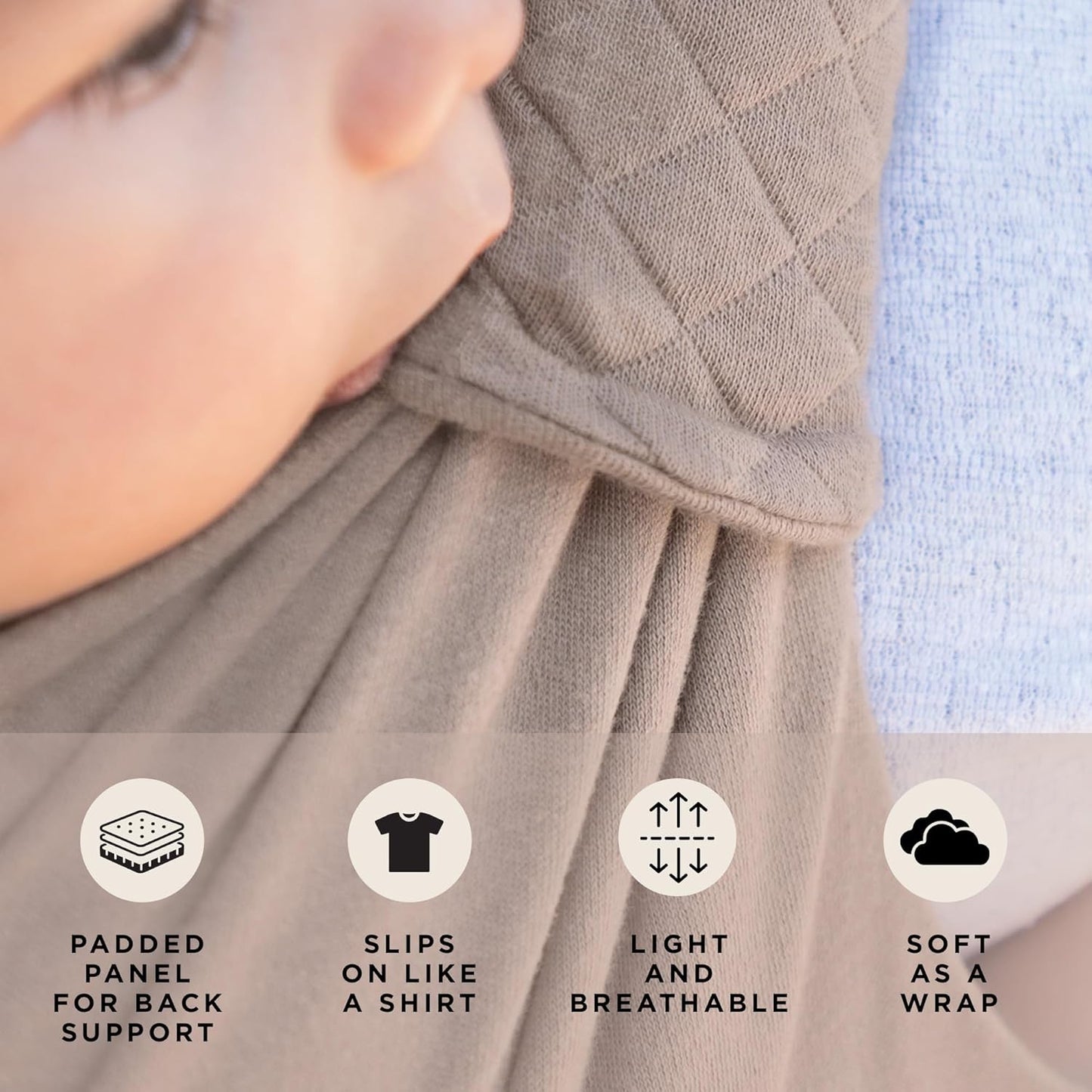 Moby Duet Baby Carrier for Infant to Newborn (8-33lbs), Three Adjustable Carrying Positions & Customizable Seat, Snug & Secure Child Wrap Carrier, Comfortable & Designed for Perfect Fit (Sparrow)