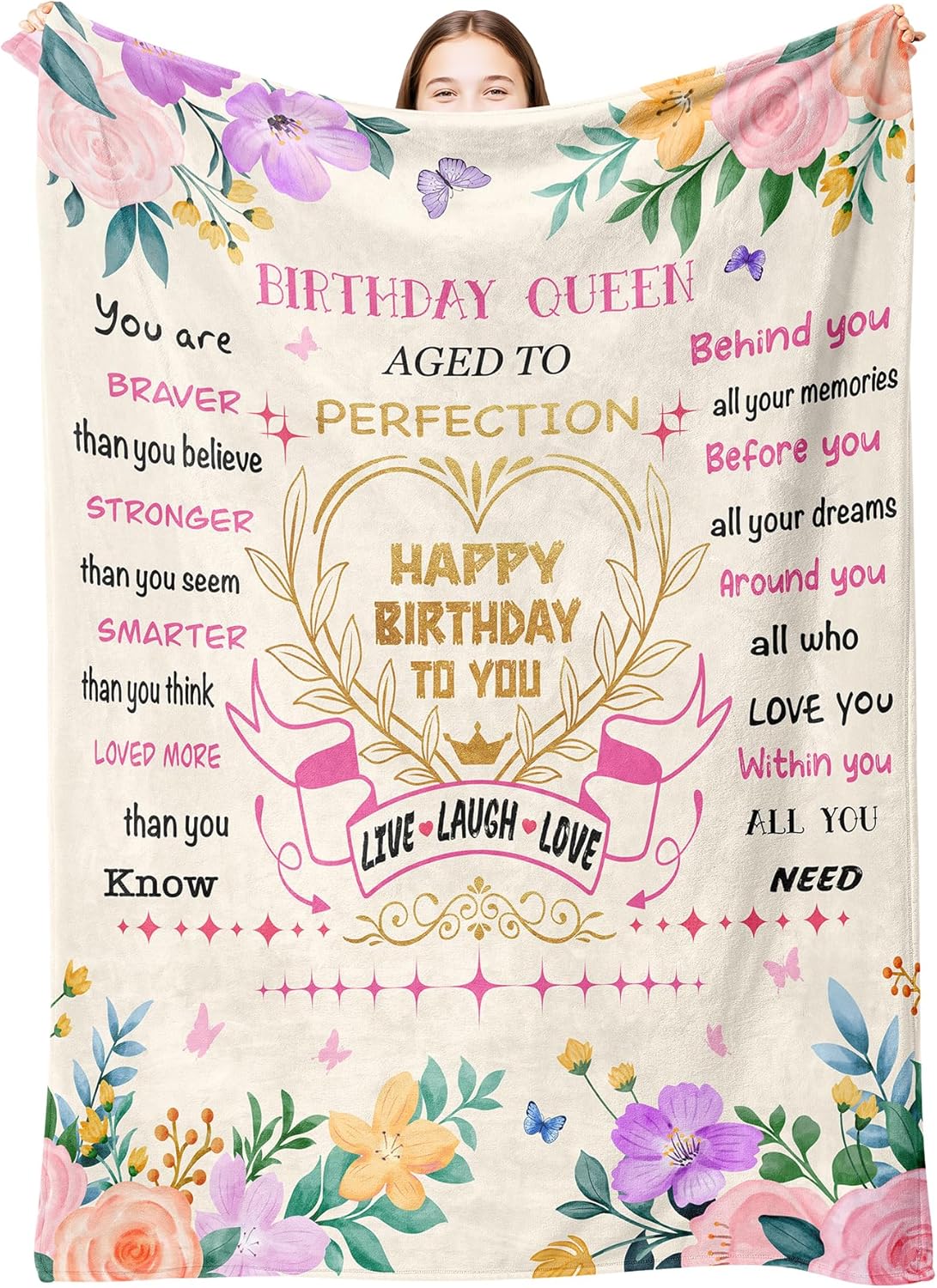 Birthday Gifts for Women,Gifts for Her,Womens Birthday Gifts,Happy Birthday Gifts for Women,Womens Gifts for Birthday Blanket 50"X60"
