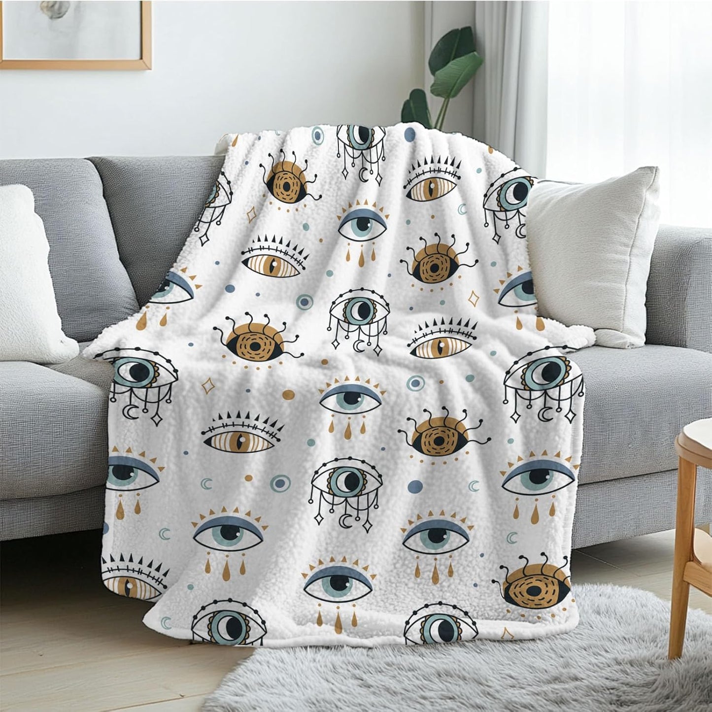 Soft Eye Gifts for Women, Eye Blanket for Men, Eye Blanket for Sofa Couch Bed, Cozy Birthday Gifts for Him, Warm Decorative Blankets for Travel, Gift for Christmas Thanksgiving 40x50