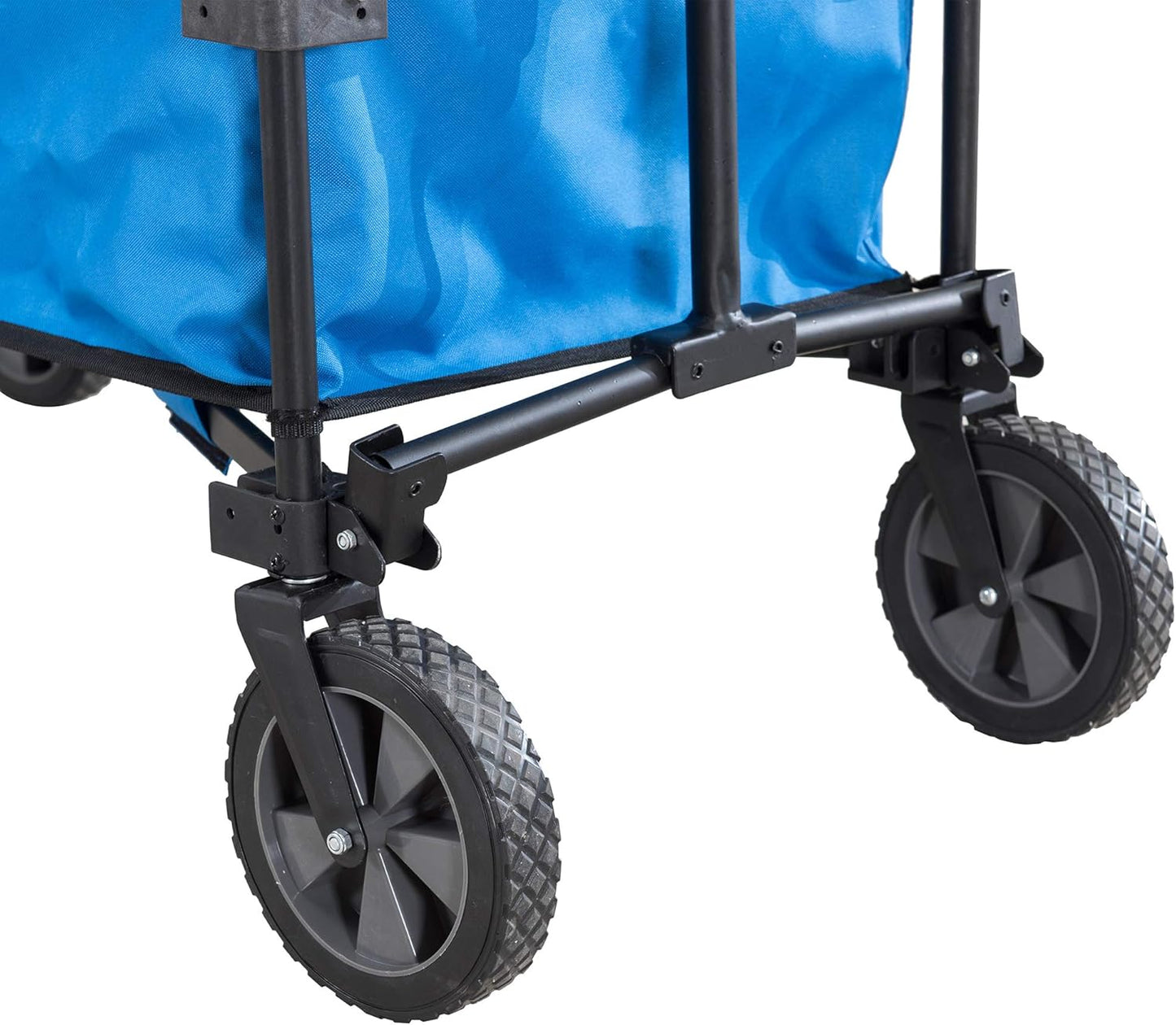 Sunjoy Collapsible Wagon with 255L Large Capacity, Utility Foldable Wagon Cart, Heavy Duty Beach Wagon with Big Wheels, Portable Garden Cart for Camping Fishing Sports Shopping, Blue