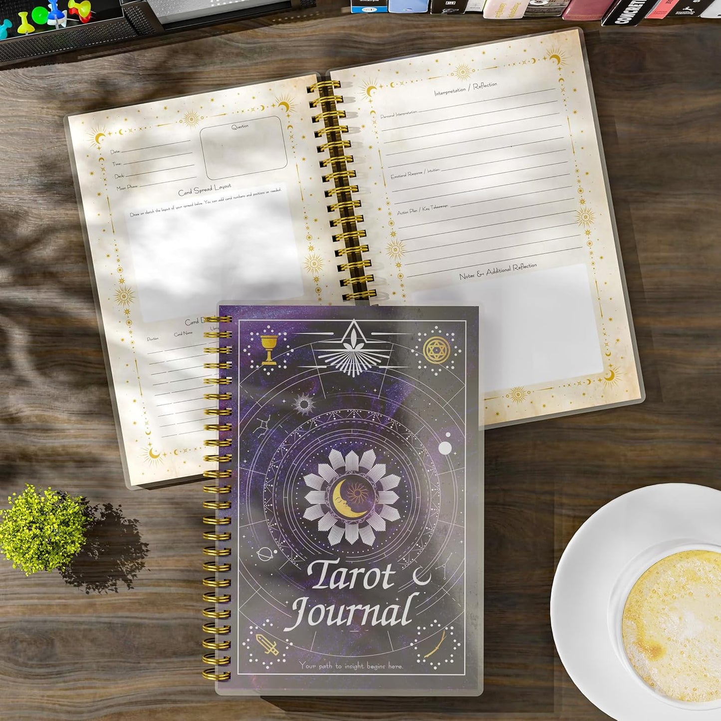 Tarot Journal for Card Reading - Daily Tracker and Reflection Planner, Mystic Notebook for Beginners and Experts, Divination and Manifestation Journal, A5 Planner for Tarot Spreads and Interpretations