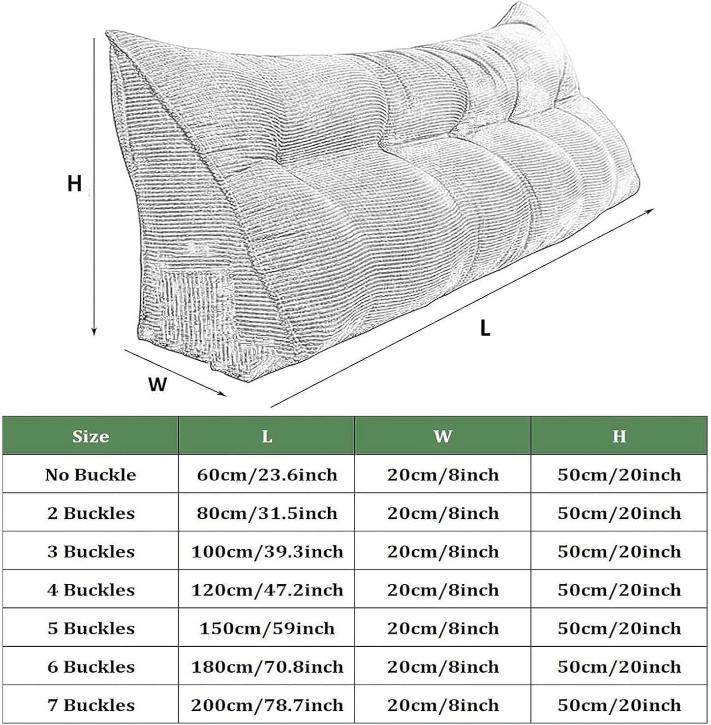 Triangular Wedge Pillow Positioning Support Reading Backrest Cushion, Wedge Bed Pillow, Triangular Headboard Backrest Cushion with Large Side Pockets