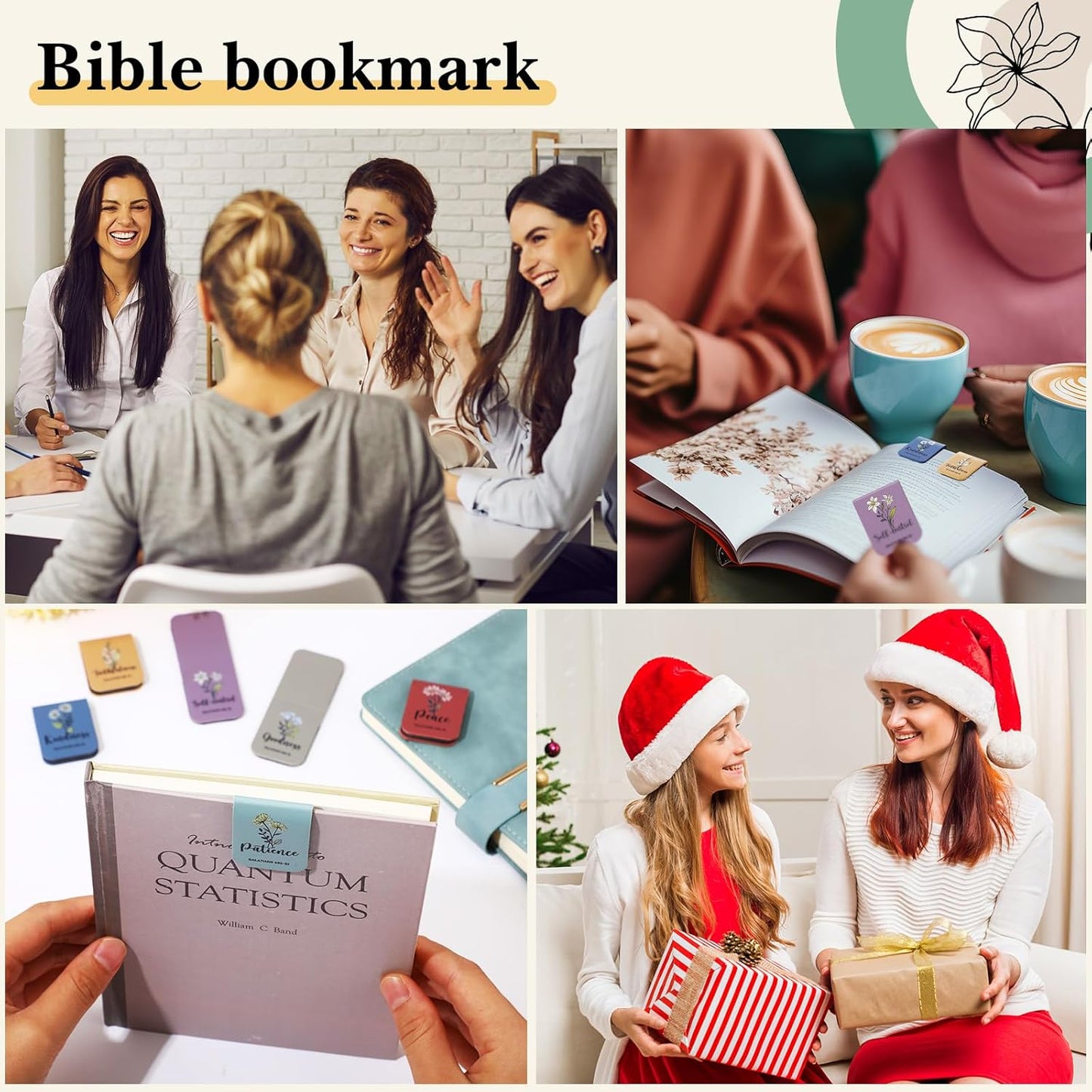 9 Pcs Christian Magnetic Bookmarks for Women Easter Inspirational Gifts Leather Magnetic Bookmarks Handmade Bible Motivational Gifts for Religious Party Church Book Club(Colorful)