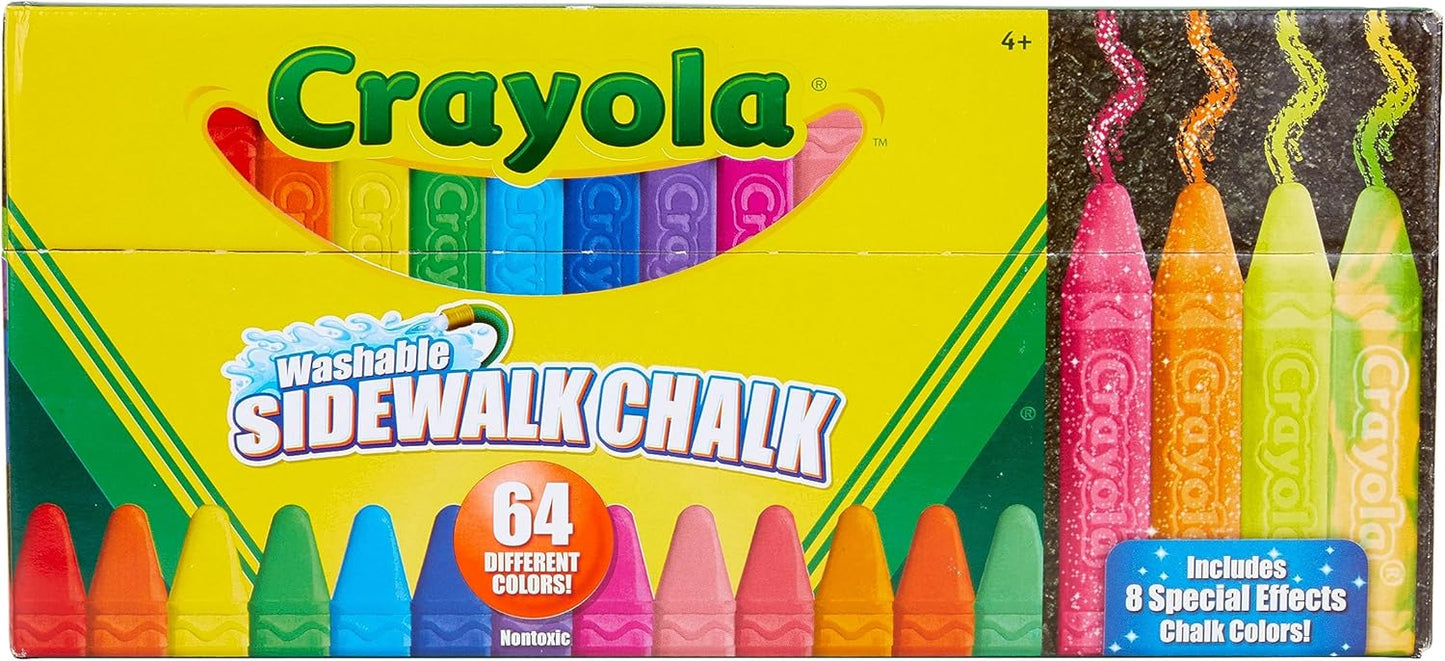 Crayola Ultimate Washable Chalk Collection (64ct), Essential Easter Basket Stuffers, Bulk Outdoor Sidewalk Chalk for Kids, Outdoor Activities & Spring Crafts, Gifts for Kids