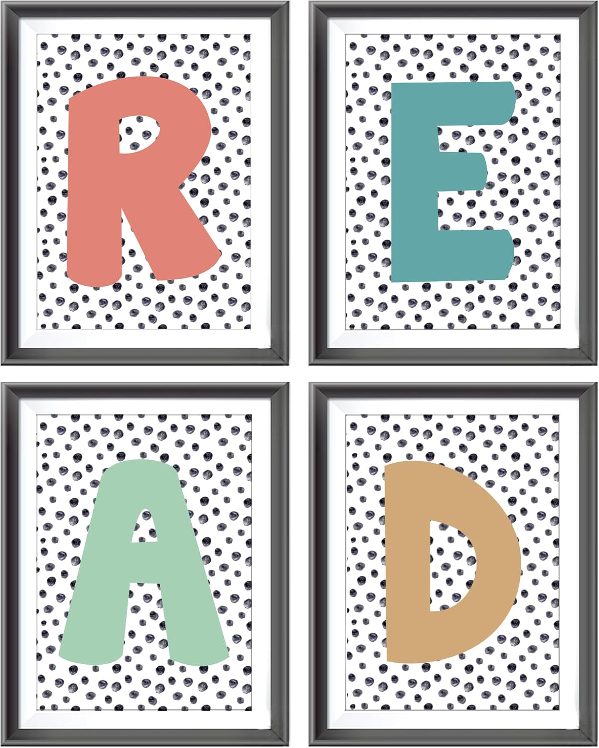 AEHIE Boho Reading Corner Posters Wall Decor, Neutral Read Classroom Poster Prints for Elementary School Kids Room Nursery, Read Reading Themed Library Decorations Wall Art Unframed 4pcs 12x16 Inches