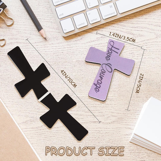 48 Pieces Magnetic Christian Religious Cross Bookmark Bible Verses Book Marks Magnet Inspirational Scripture Book Markers Page Clips Gifts for Women Student School Reading Party Favor,12 Styles