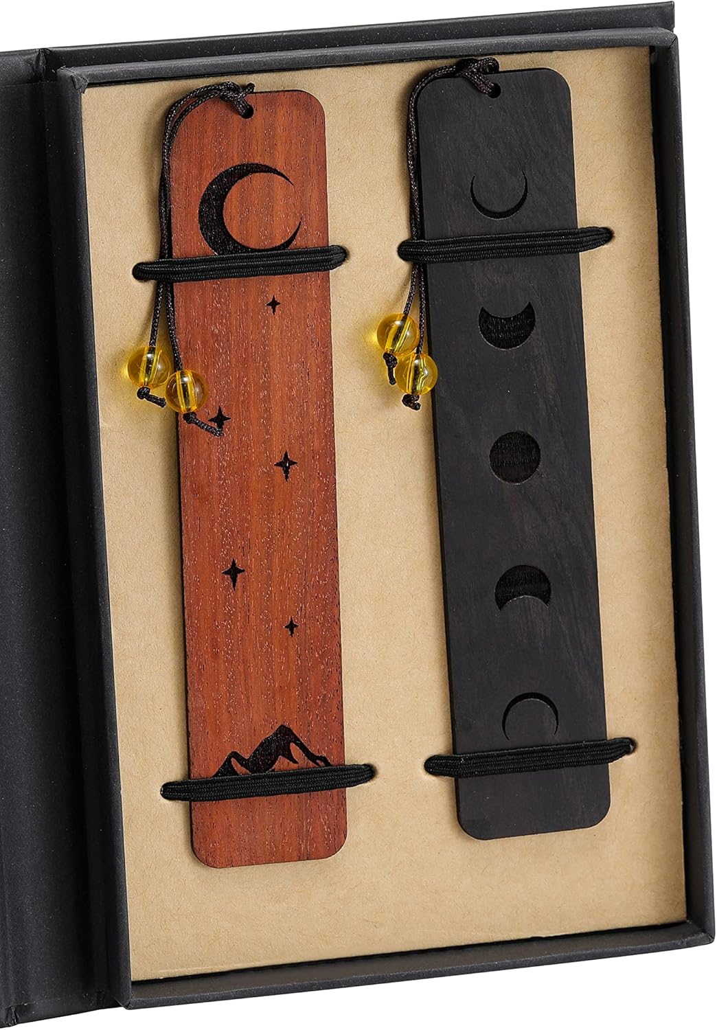 Homemade Moon Design Wooden Bookmarks - 2 Pieces, Perfect for Graduation, Teacher, Retirement, Mother's Day & Christmas Gifts