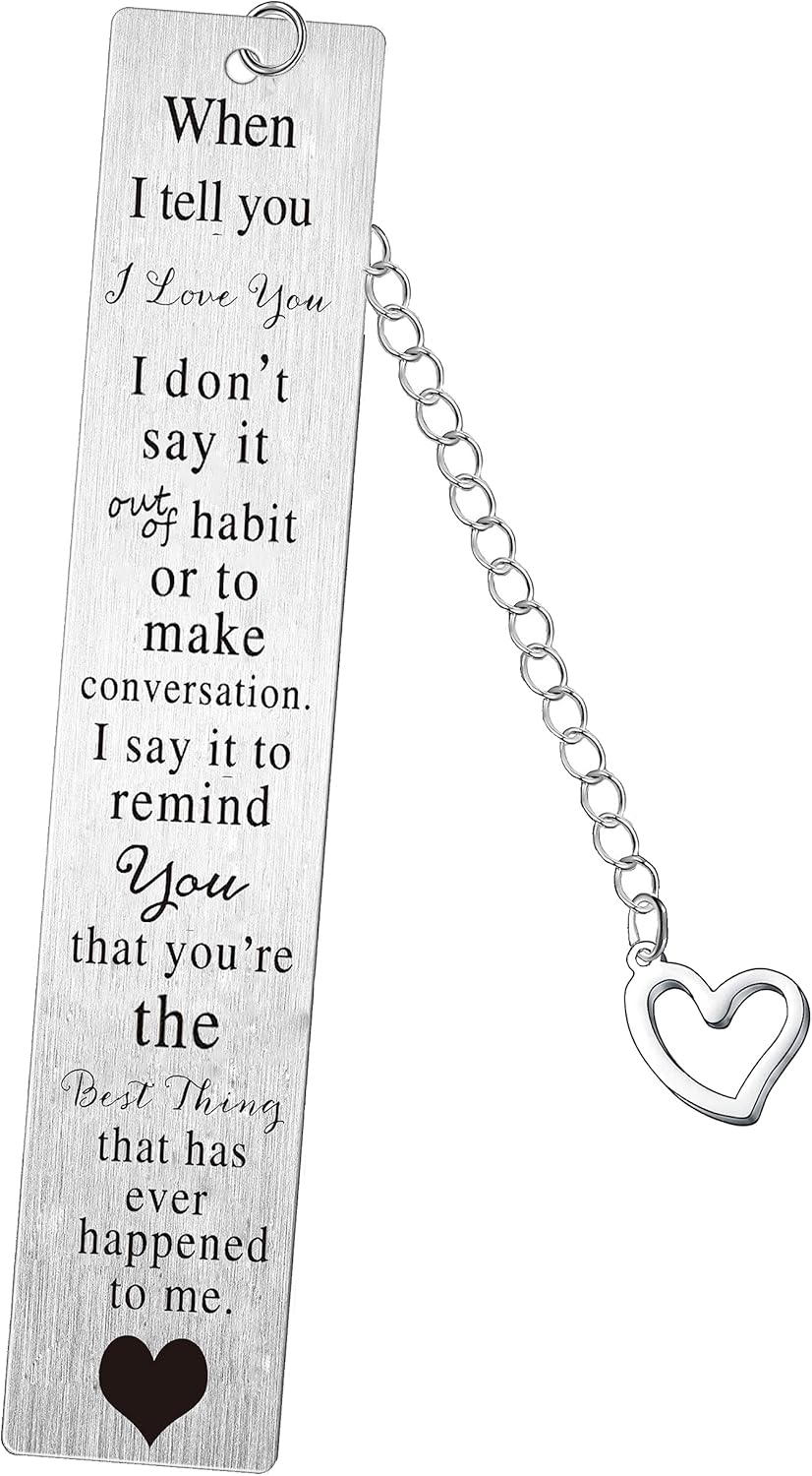 I Love You Gifts Bookmark for Husband, Wife, Boyfriend, Girlfriend - Anniversary, Birthday, Christmas, Valentine's Day - Couple Bookmark for Him and Her