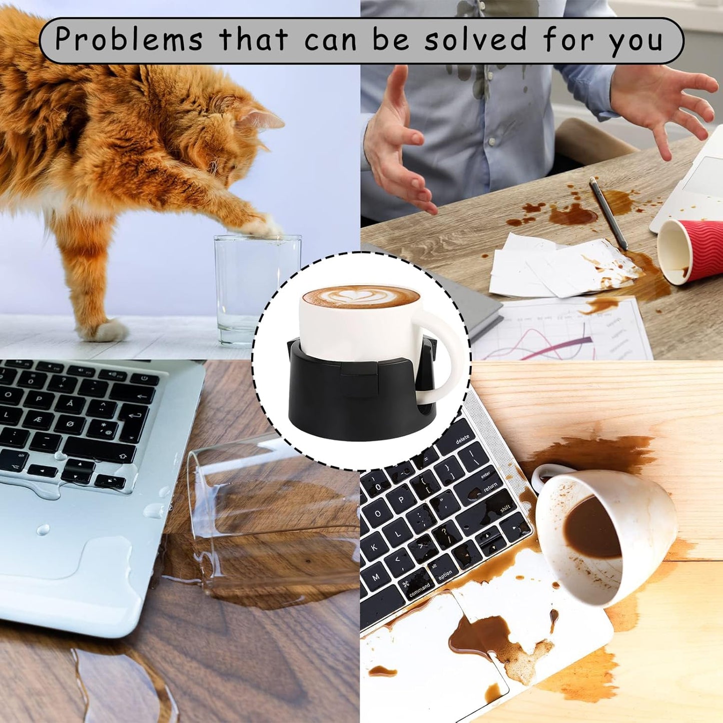Adjustable Drink Holder Desk Cup Holder with Anti-Slip Base Perfect for Table Use Multi-functional Cup Holders for Drinks Ideal for Home Office Study Durable and Stable Design Desk Accessories (Black)