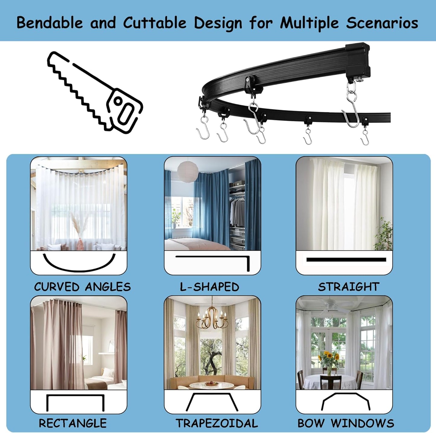 Room Divider Curtains with Ceiling Track, 95% Blackout Heavy Curtains Noise Reduction Privacy Curtain System Kits, 8.3 ft Wide x 7 ft Tall, Cream Beige, 1 Panel