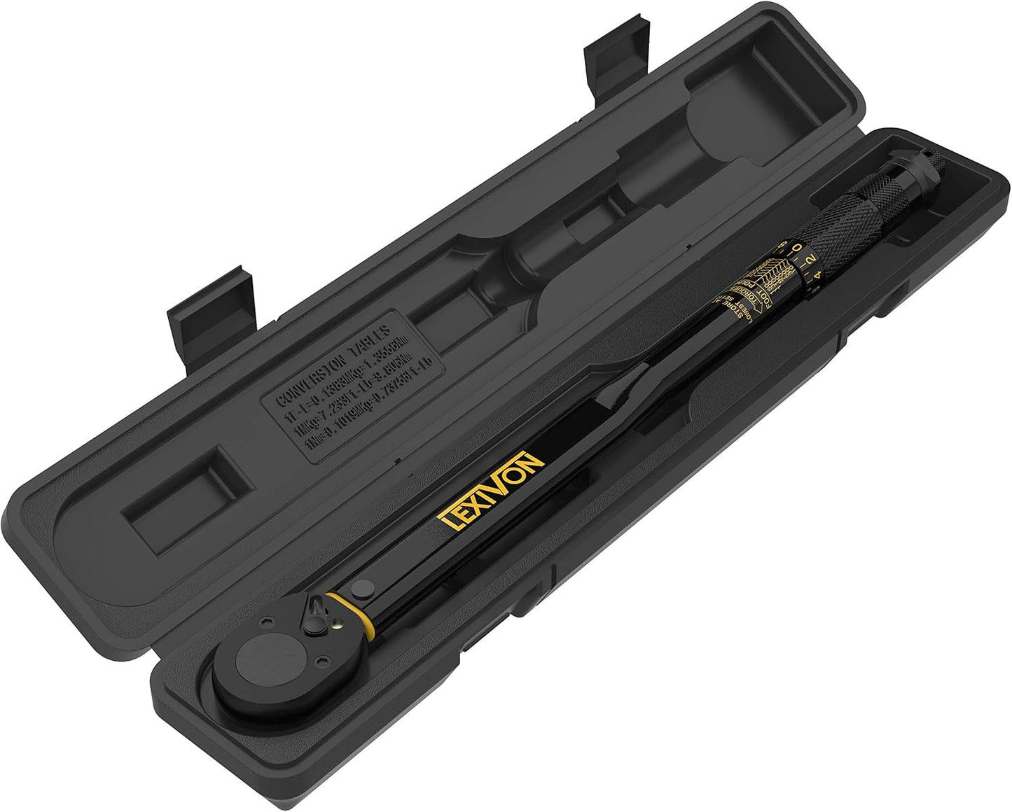LEXIVON Torque Wrench 1/2-Inch Drive Click 10~150 Ft-Lb/13.6~203.5 Nm (LX-183)