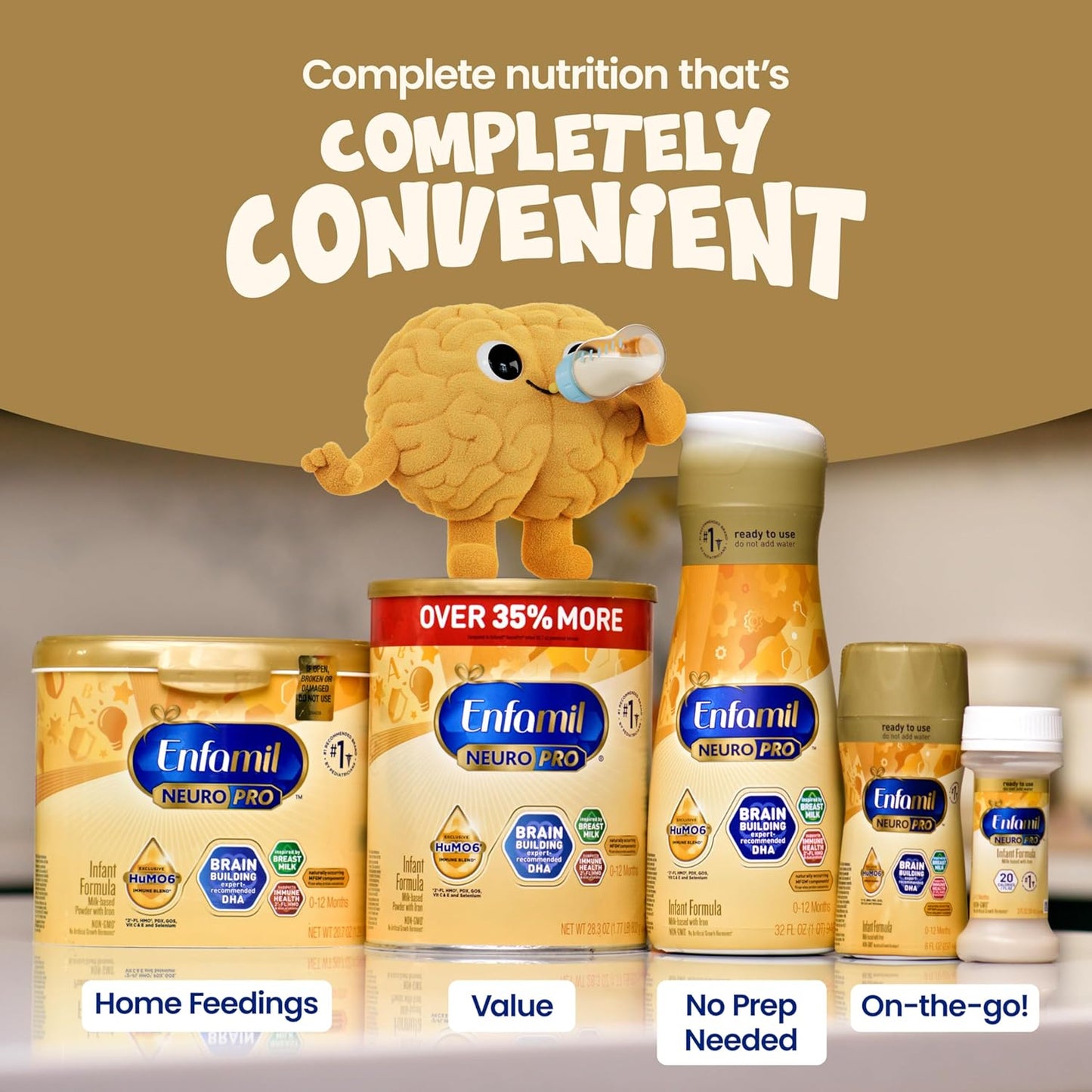 Enfamil NeuroPro Ready to Feed Baby Formula, Ready to Use, Brain and Immune Support with DHA, Iron and Prebiotics, Non-GMO, 8 Fl Oz, 6 count (Pack of 4), Total 24 bottles