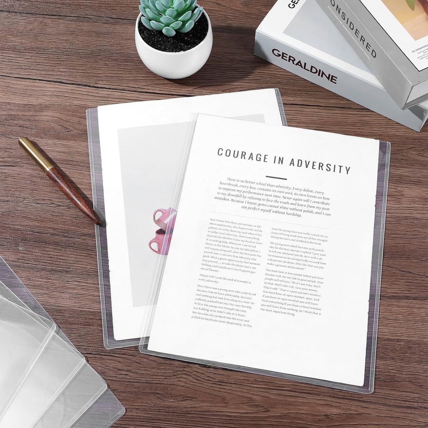 25 Pcs 8.5 x 11 Inch Clear Rigid Print Protectors, Hard Plastic Document Holders and Top Loaders for Photos, Prints, Menu Covers and Birth Certificate