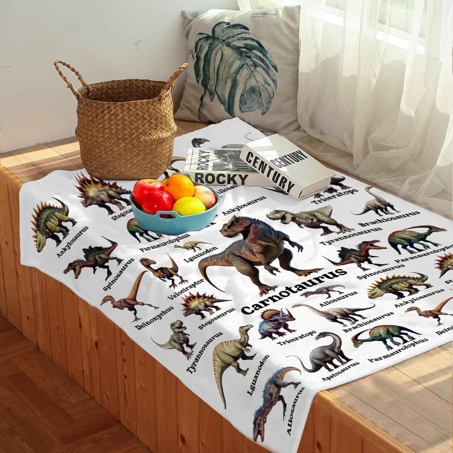 Dinosaur Blanket Gift for Boys, Jurassic Dino Dinosaurs Throw Blanket Gifts for Teens Girls Animal Wild Decor Plush Soft Lightweight Flannel Fleece Dinosaurs Blankets for Sofa Bed Chair 60x50In