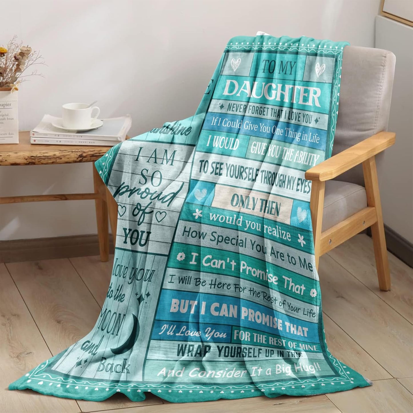 Daughter Gifts from Mom Dad, Daughter Birthday Gifts, Valentines Gifts for Daughters 80"x60" Blankets & Throws for Christmas Mothers Day Graduation