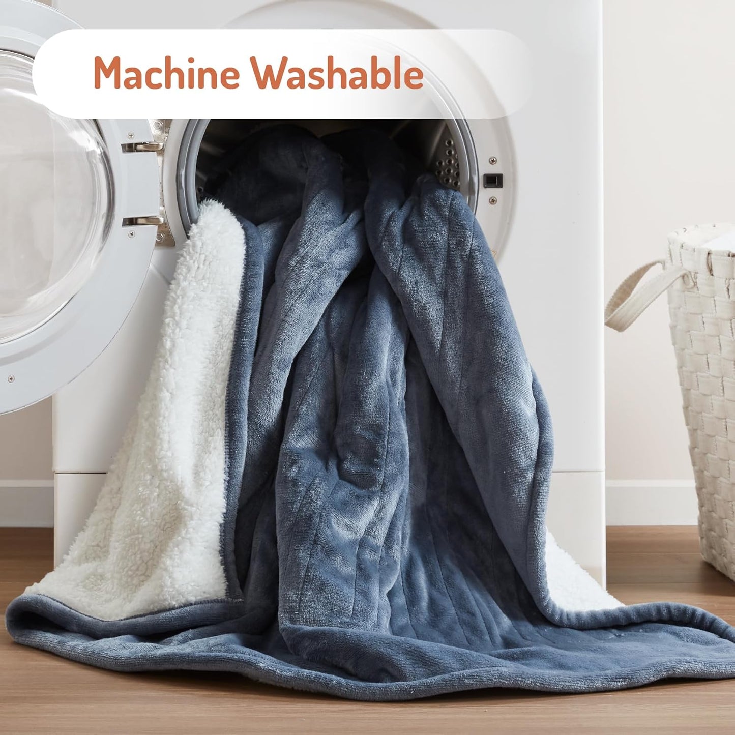 Degrees of Comfor Heated Throw Blanket - Soft Flannel Electric Throws with 6 Heat Settings and 4-Hour Auto Shut-Off - Warm Gifts for Grandma - Blue, 50x60'' - ETL Certified