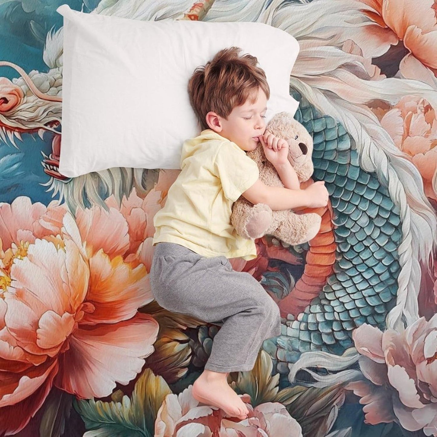 Dragon Throw Blanket for Couch Bed Plush Cozy Fuzzy Flannel Blanket for All Season 55"x70"