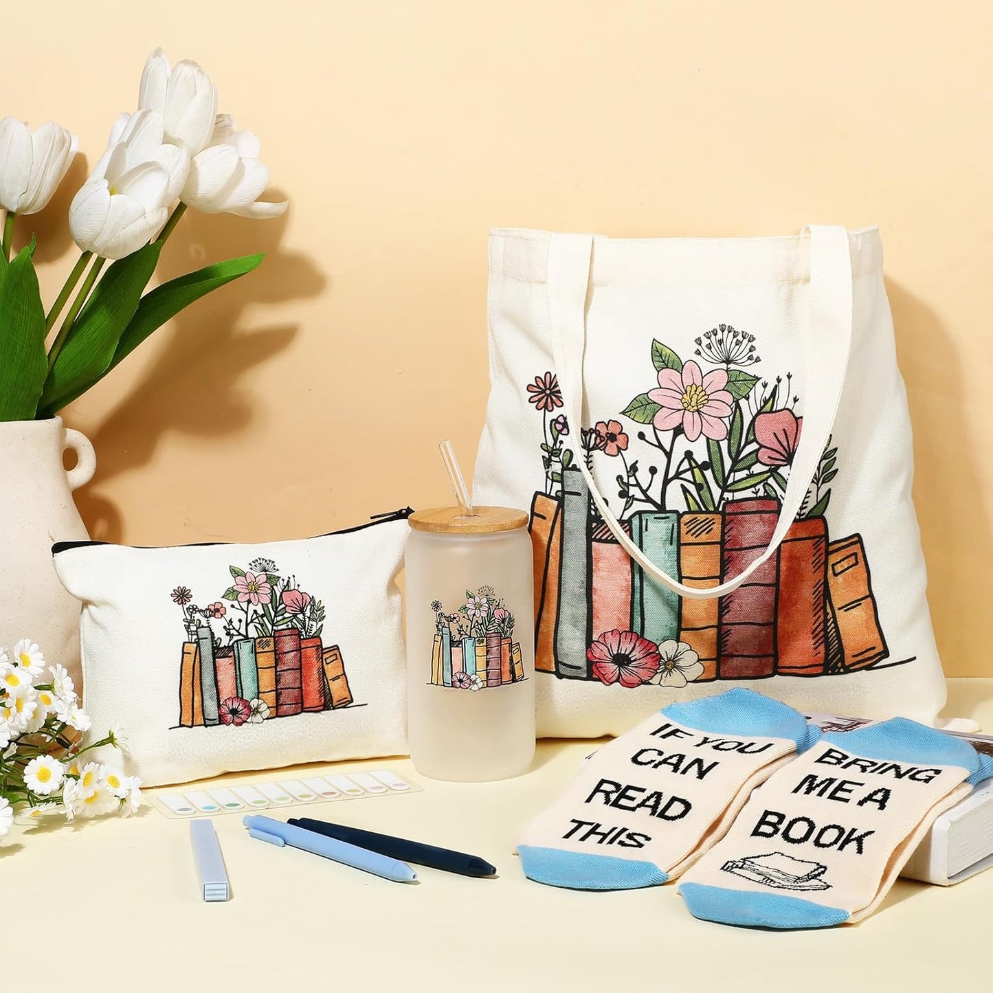 10 Pcs Book Lovers Gifts for Women Bookish Birthday Gift for Valentine's Day Reader Boss Book Club Customer Coworkers Teacher Nurse Professional Librarians Bookworms(Blue)