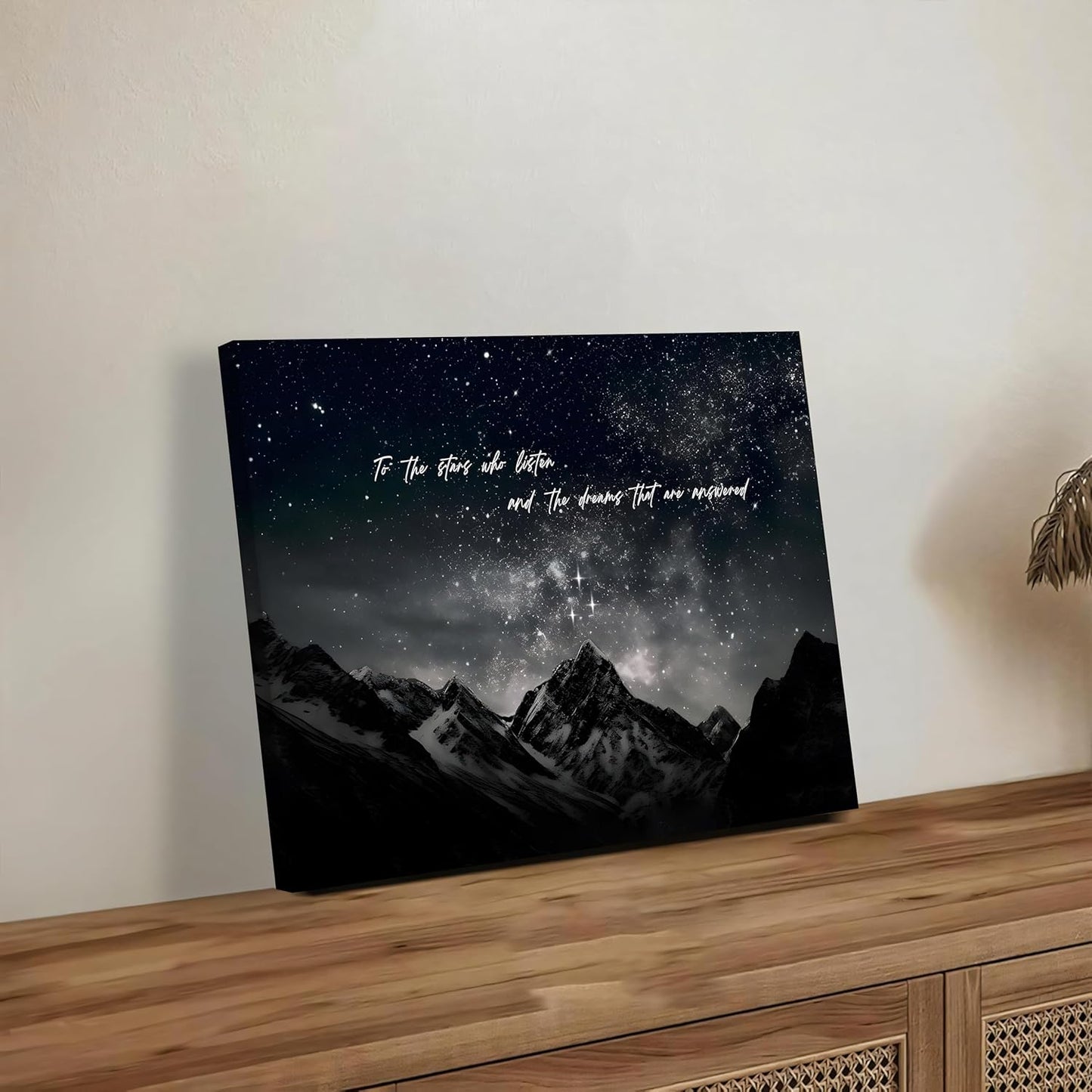 Framed Fantasy Books Canvas Wall art To The Stars Who Listen Merchandise Room Wall Decor Prints For Bookish Gifts, City Of Starlight Poster For Library Can Be Hung Directly 16x24in