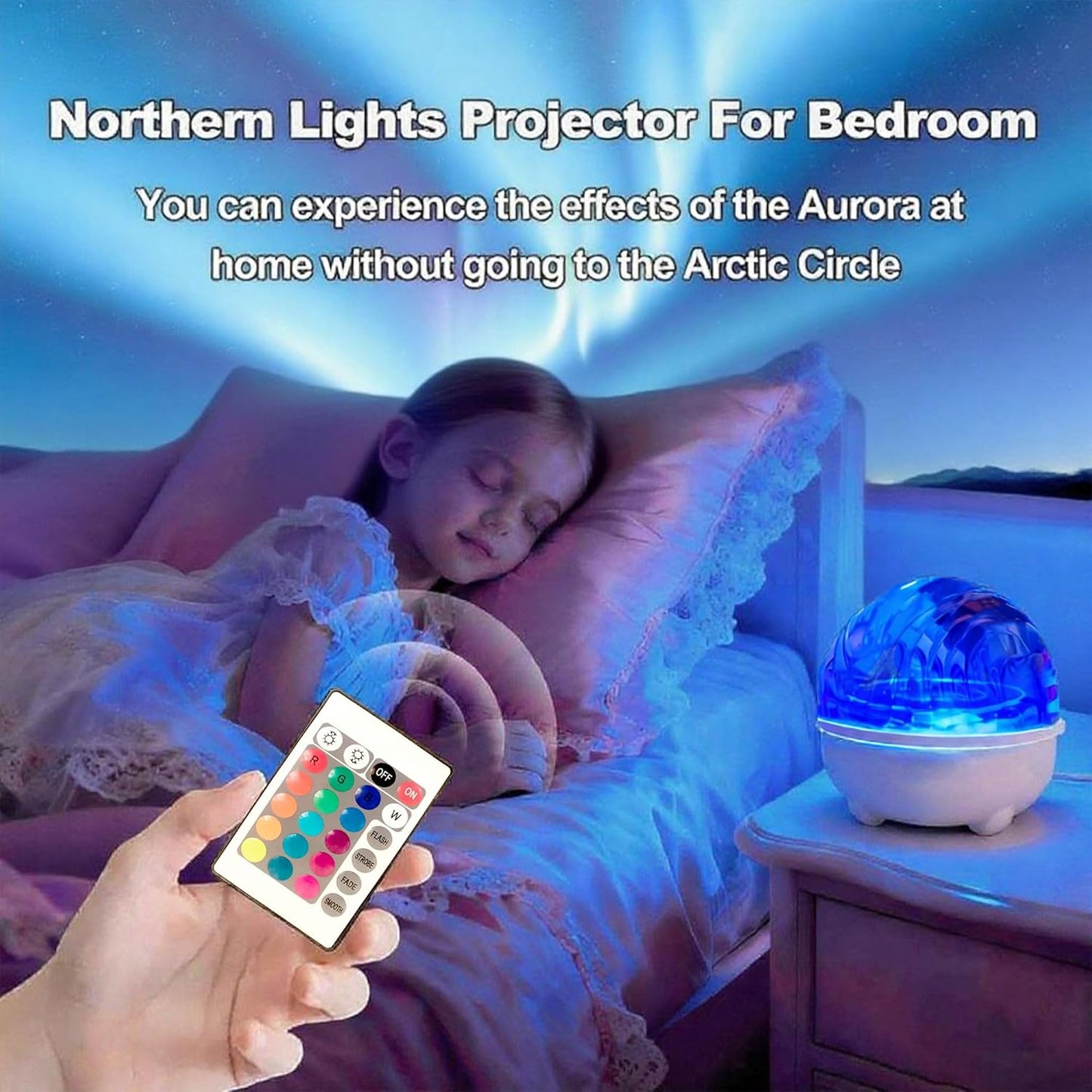 Rechargeable Northern Lights Projector, 16 Color Remote Aurora Galaxy Projector for Kids Teen Girl Gift, Rotating Dimmable Ocean Shower Lamp Mood Lighting for Room Bedroom Bathroom